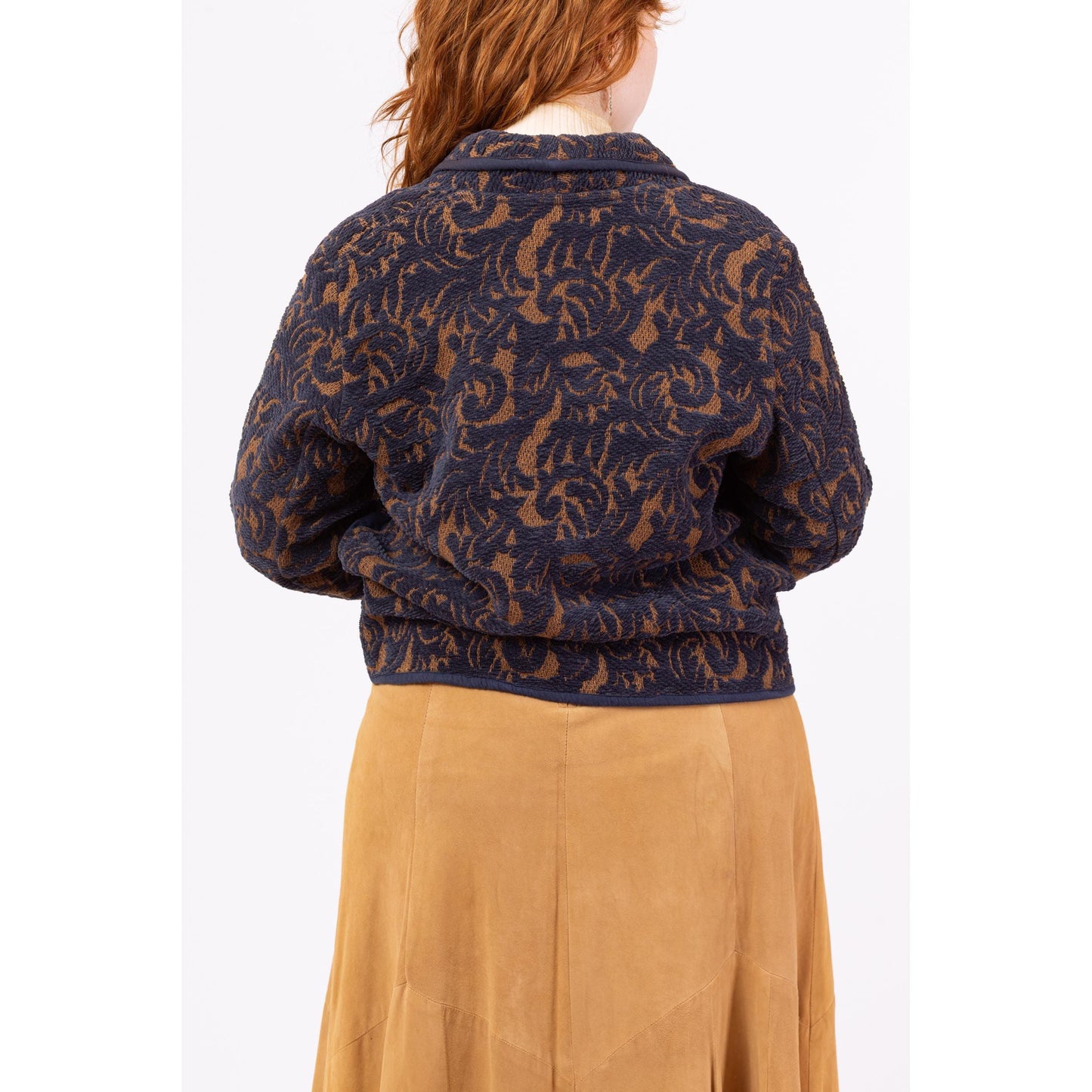 Vintage 90s Floral Chenille Tapestry Jacket - Medium | Oversized Boho Fall Jacket, Lightweight Coat