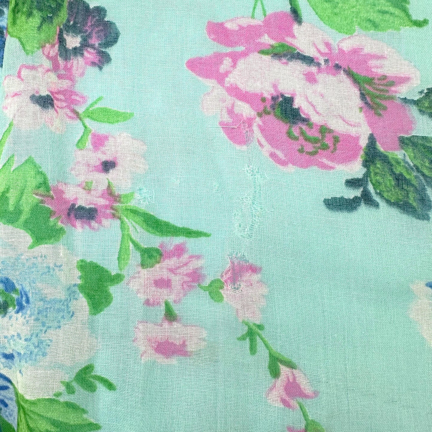 Vintage 70s Boho Blue Floral Flutter Sleeve Maxi Dress - Medium | Toni Lynn Empire Waist Garden Party Dress, Retro Wedding Guest Dress