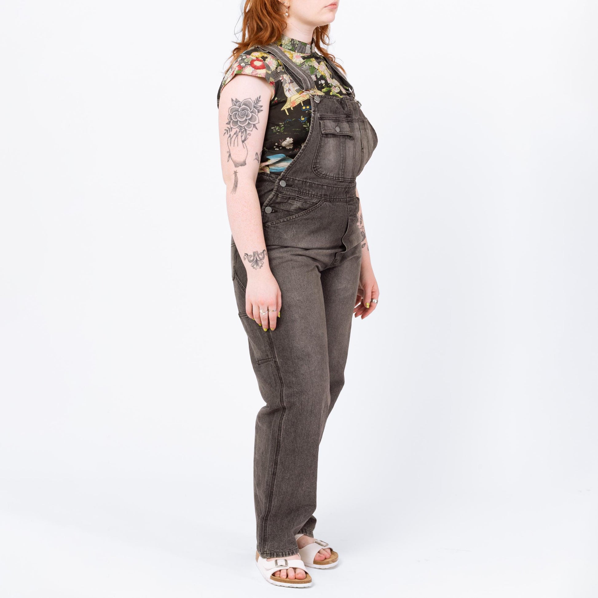 Vintage 90s Faded Grey Denim Overalls - Medium | Women's Overalls, Grunge Carpenter Dungarees Overall Pants