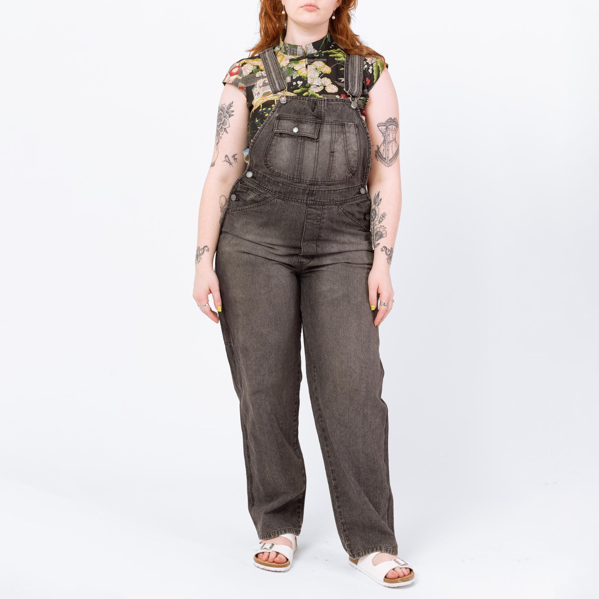 Vintage 90s Faded Grey Denim Overalls - Medium | Women's Overalls, Grunge Carpenter Dungarees Overall Pants