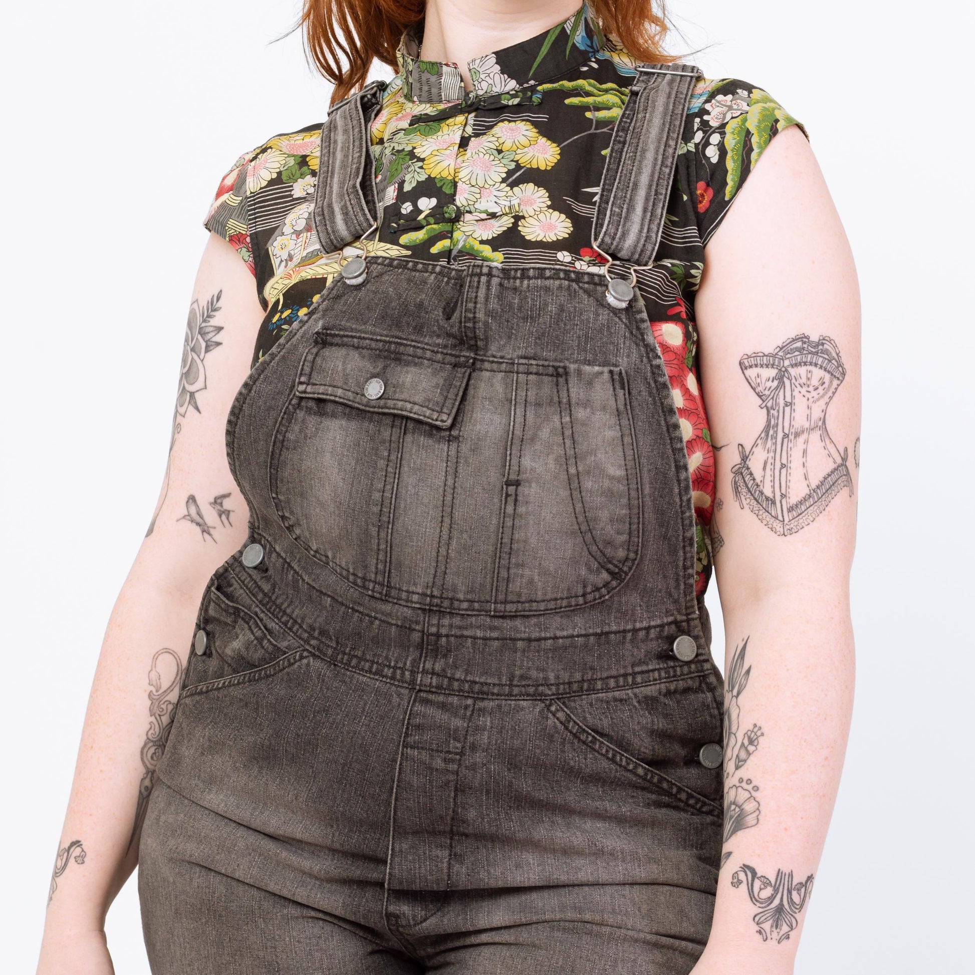 Vintage 90s Faded Grey Denim Overalls - Medium | Women's Overalls, Grunge Carpenter Dungarees Overall Pants