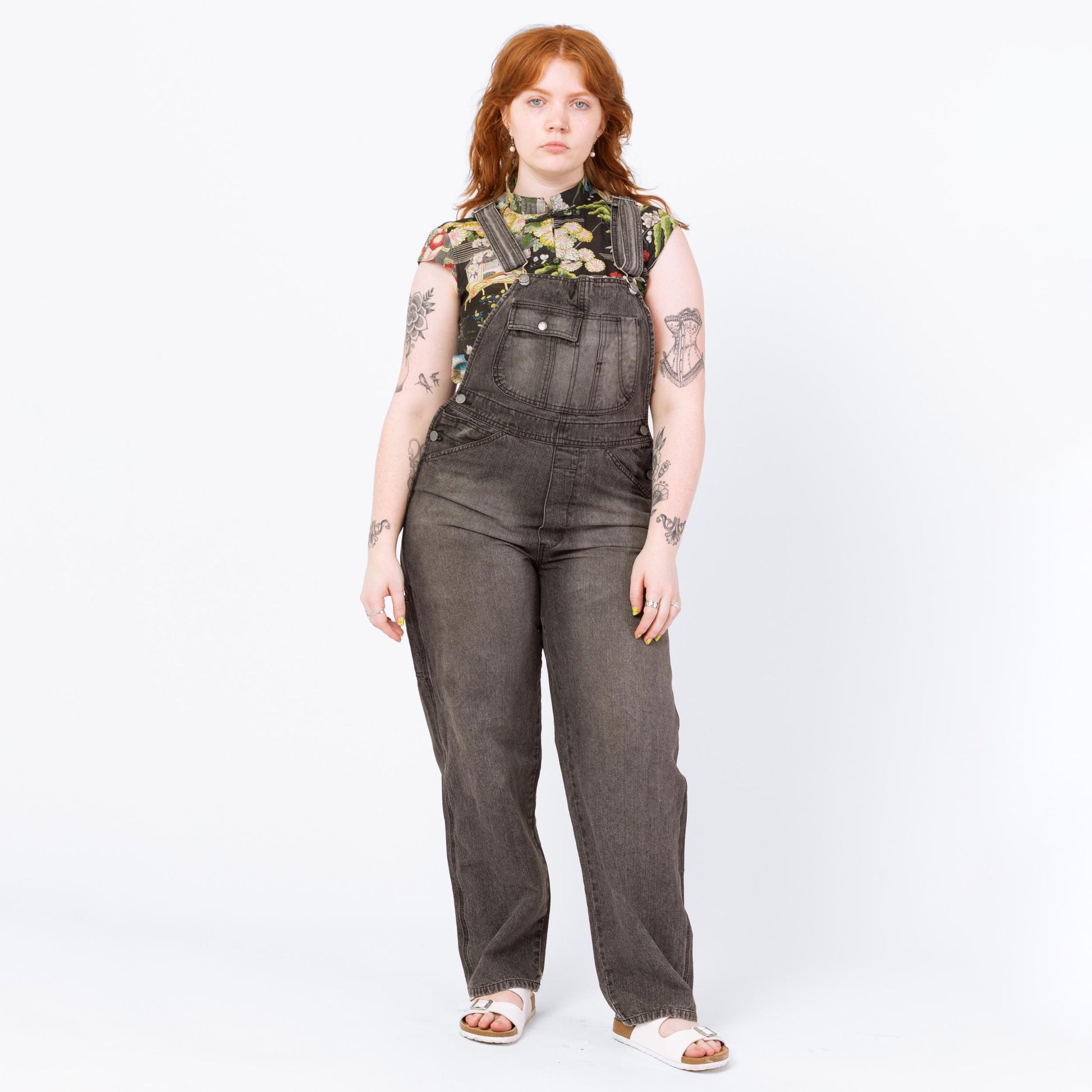 Vintage 90s Faded Grey Denim Overalls - Medium | Women's Overalls, Grunge Carpenter Dungarees Overall Pants