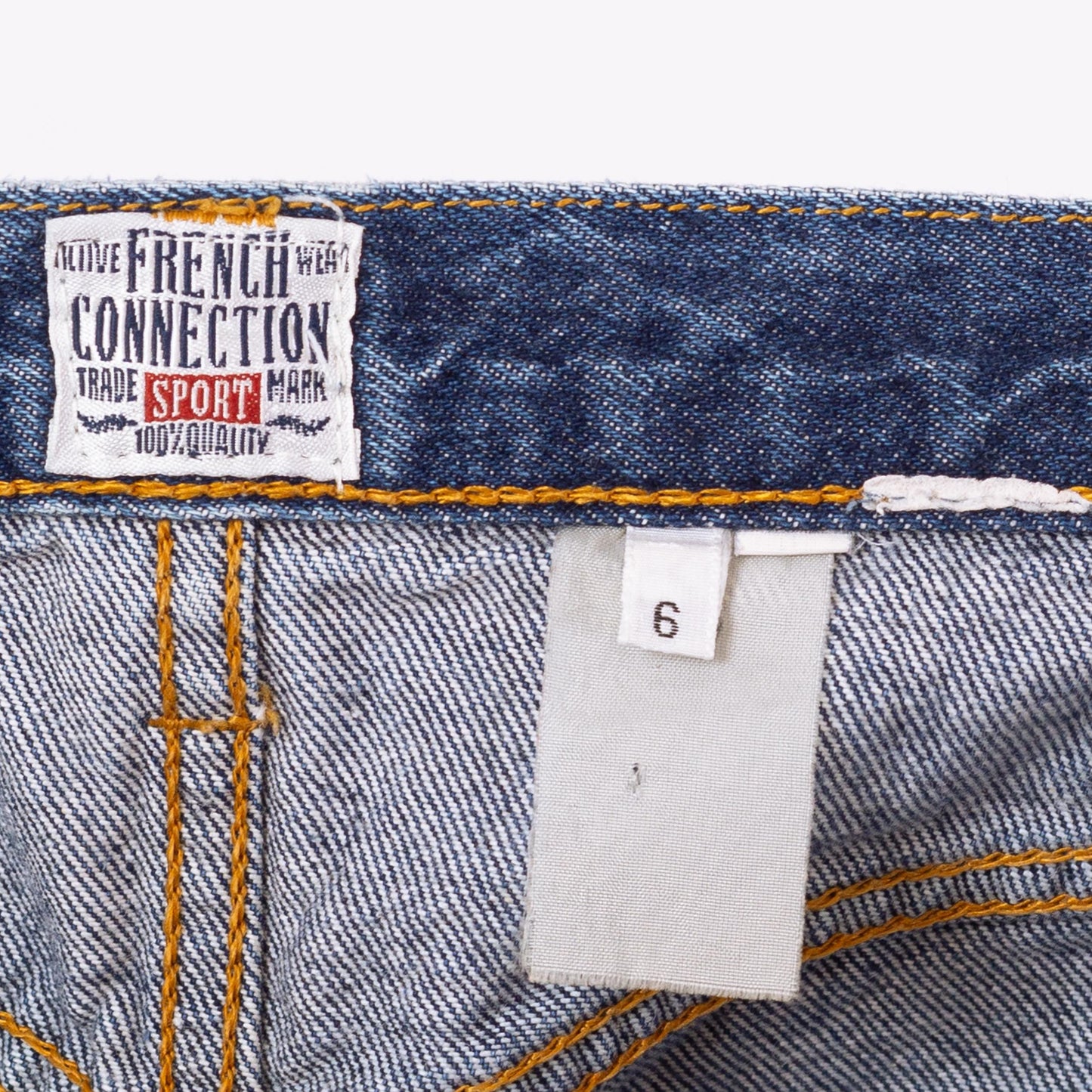 Vintage 90s French Connection Denim & Paisley Midi Skirt - Small to Medium, 28" Waist | Reworked A-Line Split Panel Upcycled Jean Skirt