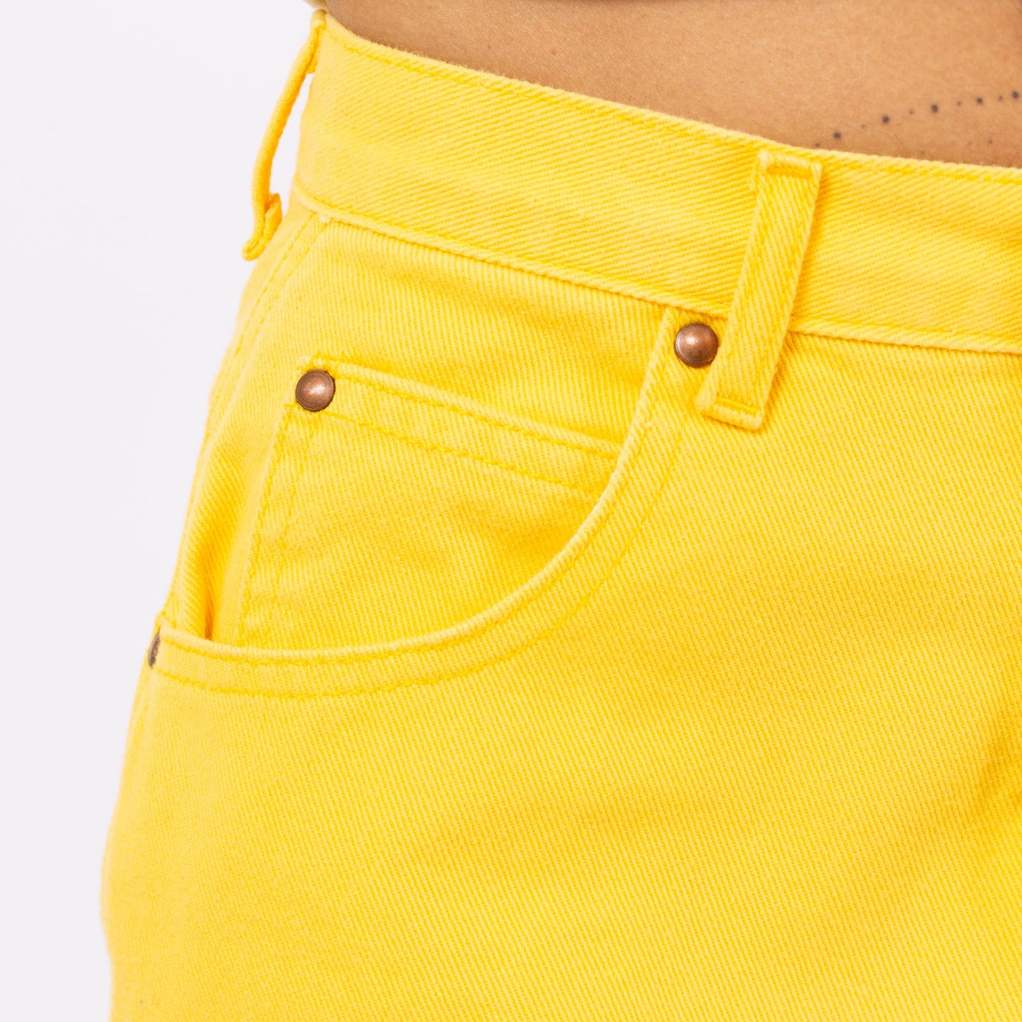 Vintage 90s Yellow High Waisted Jeans - Small, 27" Waist | Denim Tapered Leg Mom Jeans