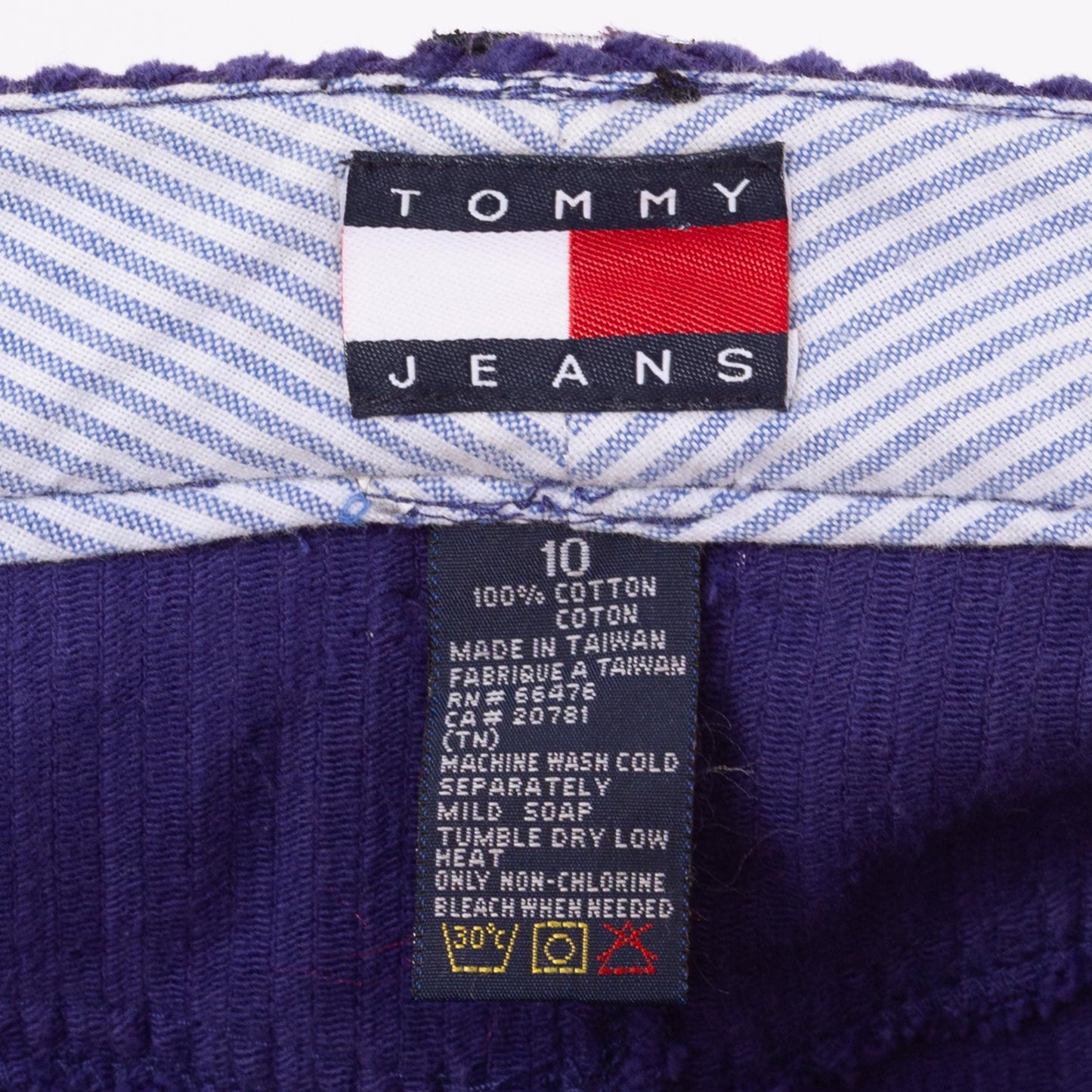Vintage 90s Tommy Hilfiger Purple Corduroy High Waisted Mini Skirt - Medium, 28" Waist | Preppy A Line Snap Up Pencil Miniskirt