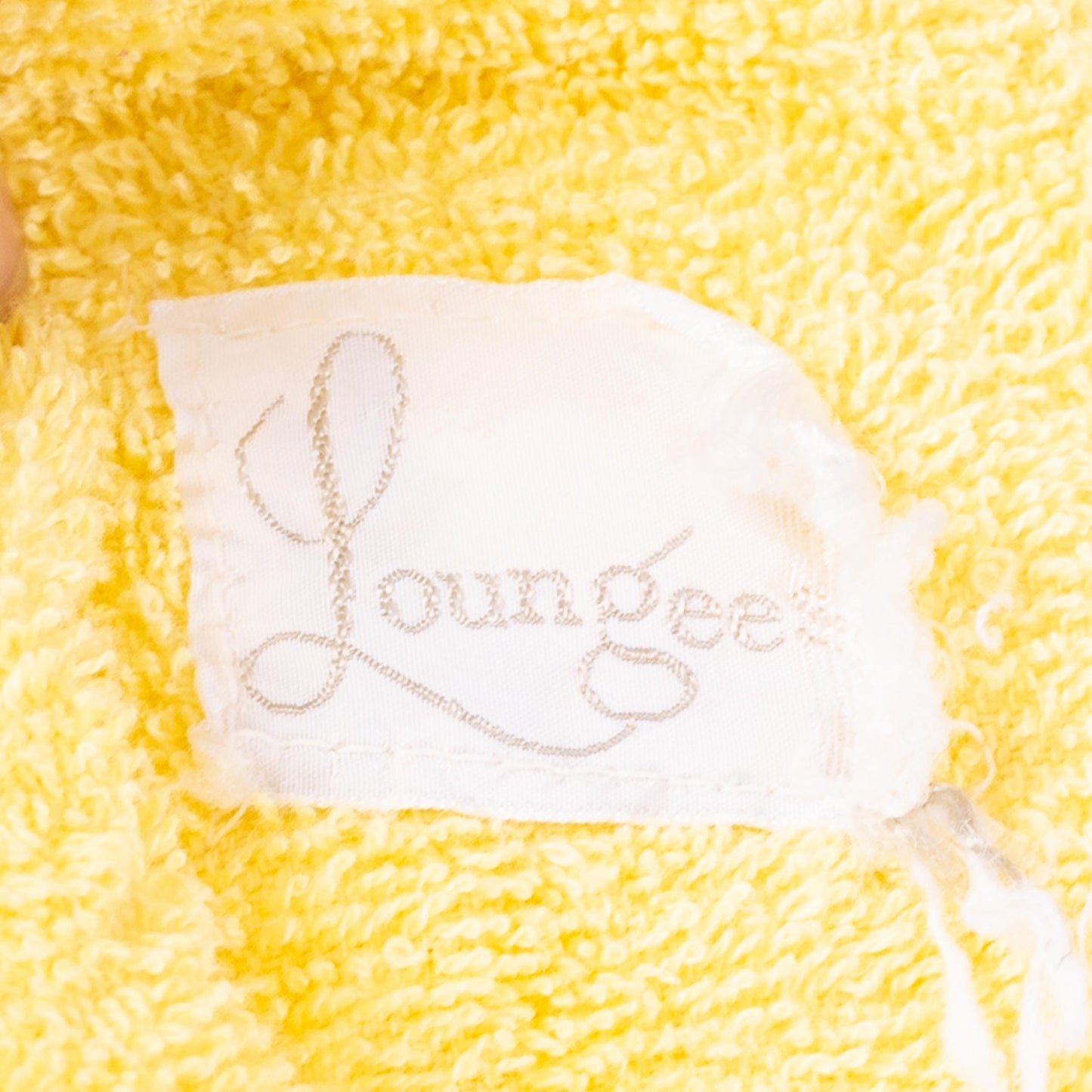 Vintage 70s Lemon Yellow Terrycloth House Coat - Small | Retro Loungewear Robe, Kitsch Novelty Embroidered Jacket