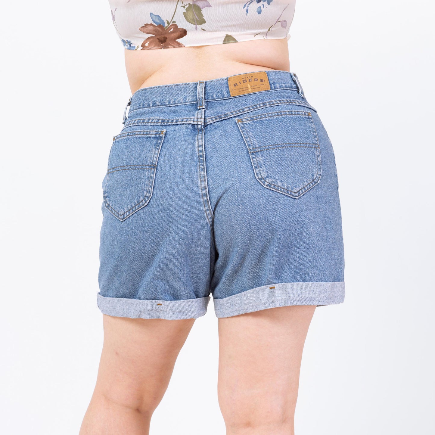 Vintage 90s High Waisted Light Wash Jean Shorts - Extra Large, 35" Waist | Grunge Denim Shorts, Cuffed Jean Shorts, 90s Mom Shorts