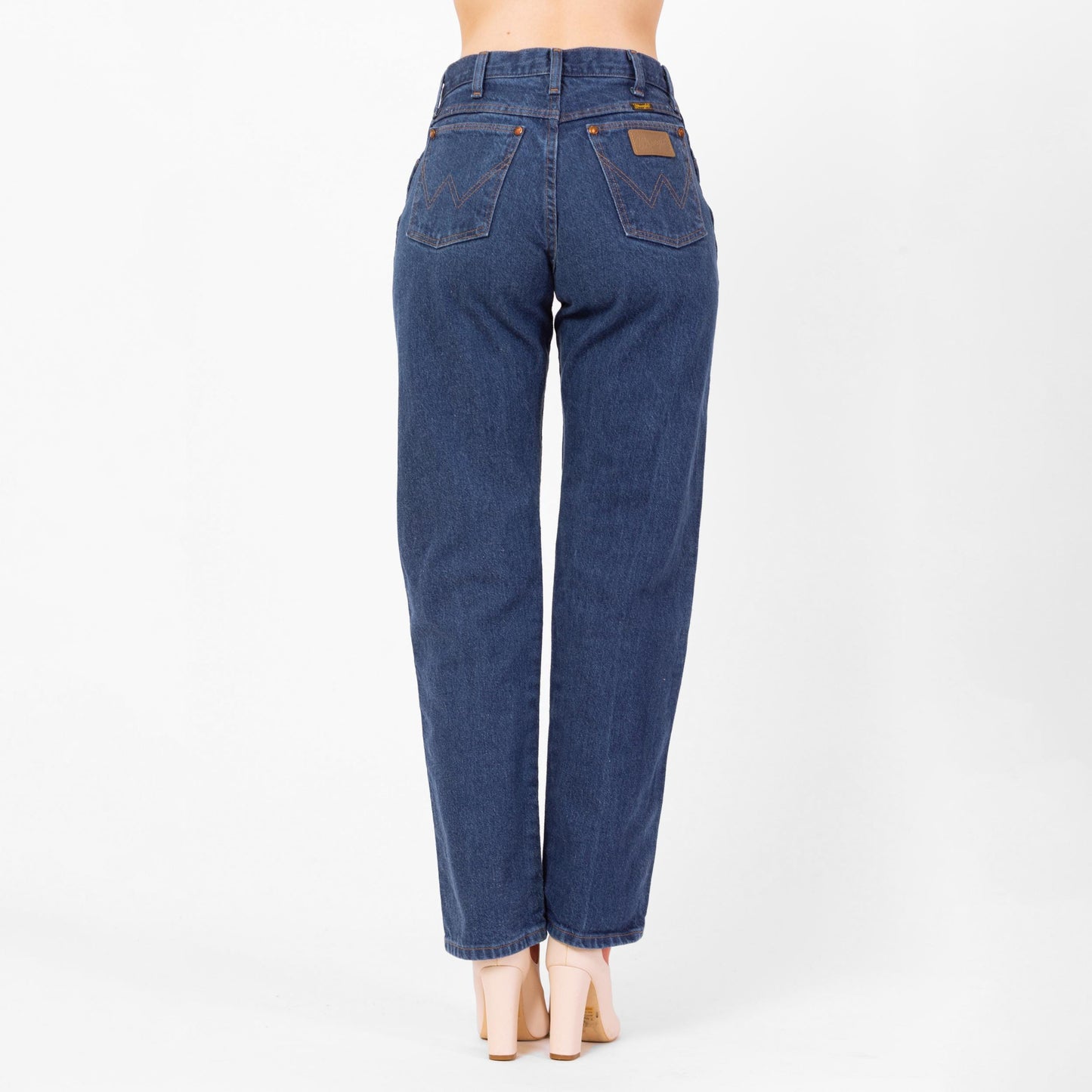 Vintage 90s Wrangler High Waisted Dark Wash Jeans - Small, 27" Waist | Vintage Denim Straight Leg Western Jeans