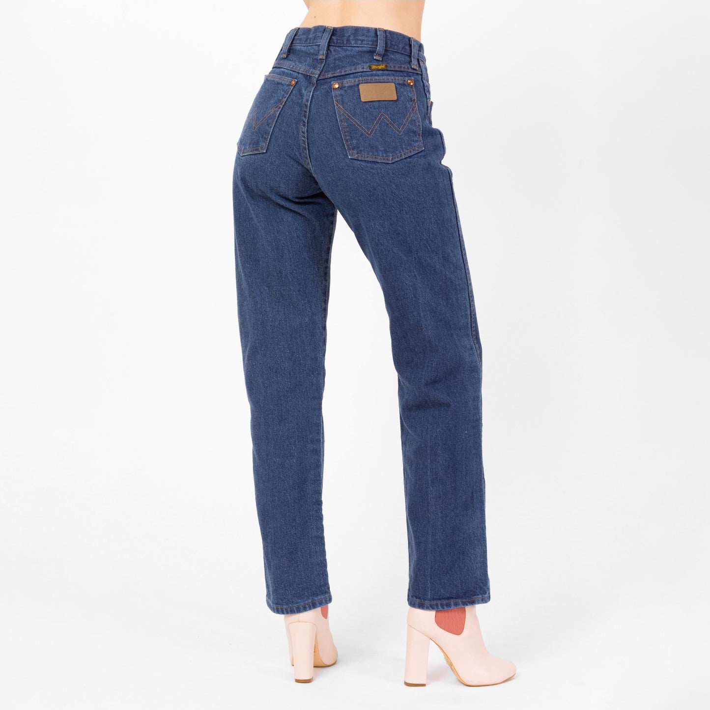 Vintage 90s Wrangler High Waisted Dark Wash Jeans - Small, 27" Waist | Vintage Denim Straight Leg Western Jeans