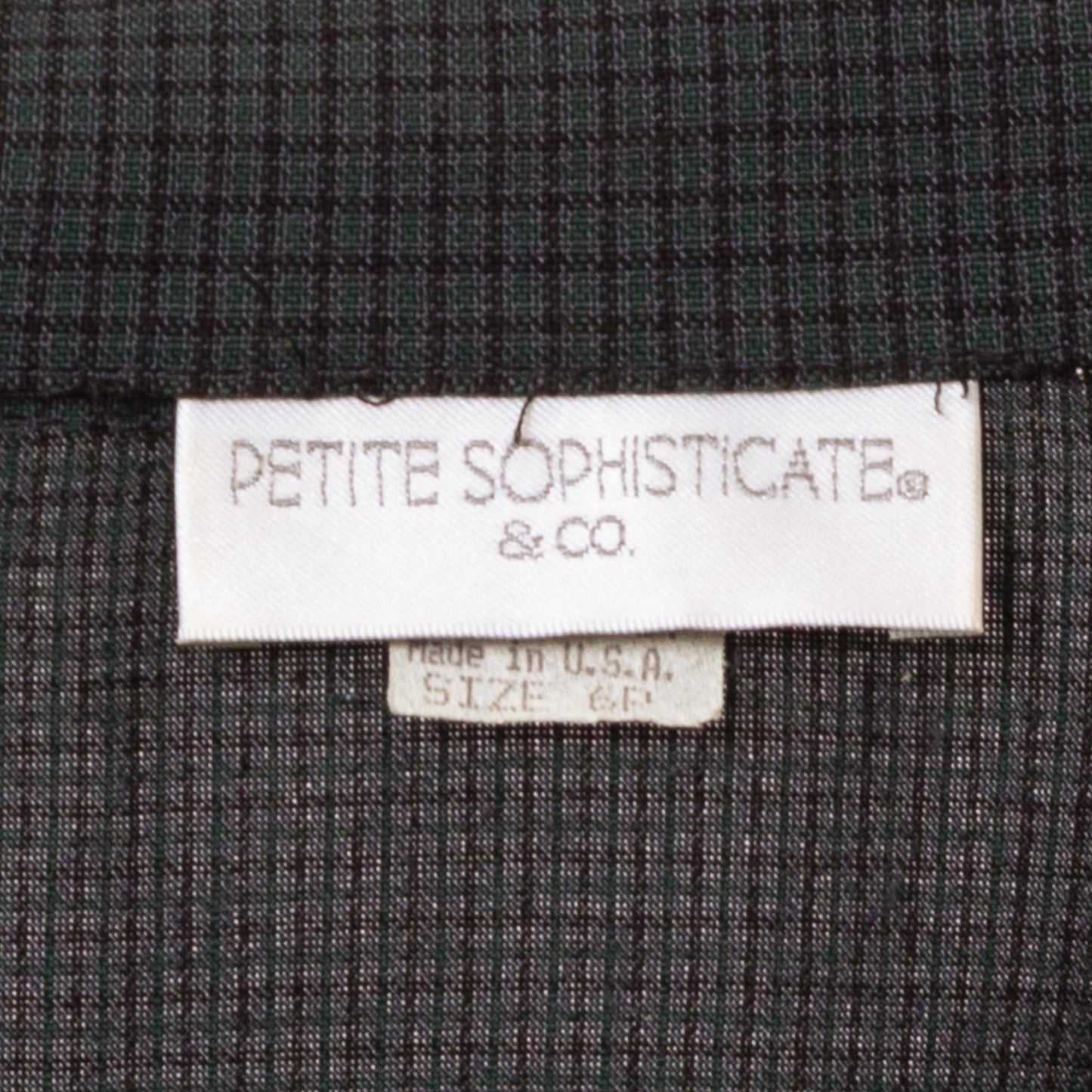 Vintage 90s Dark Green Plaid Crop Top - Small | Short Sleeve Collared Cropped Blouse, Grunge Abalone Button Up Shirt
