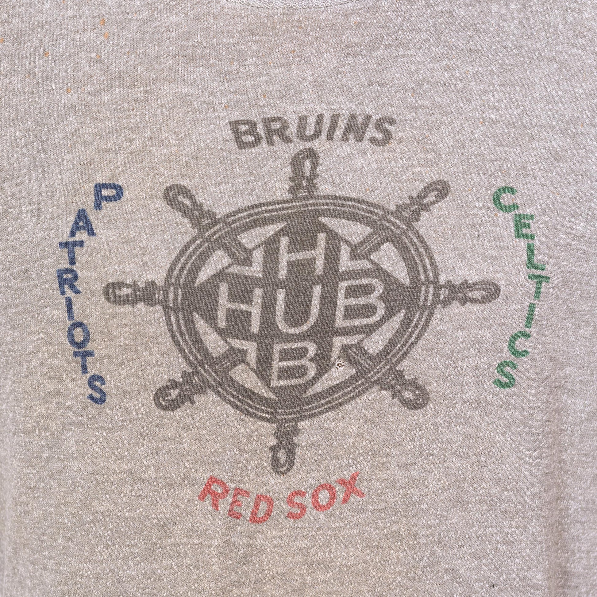 Vintage 60s Boston City Of Champions Sports Team Sweatshirt - Men's Small, Women's Medium | Red Sox Bruins Celtics Patriots Gray Crewneck