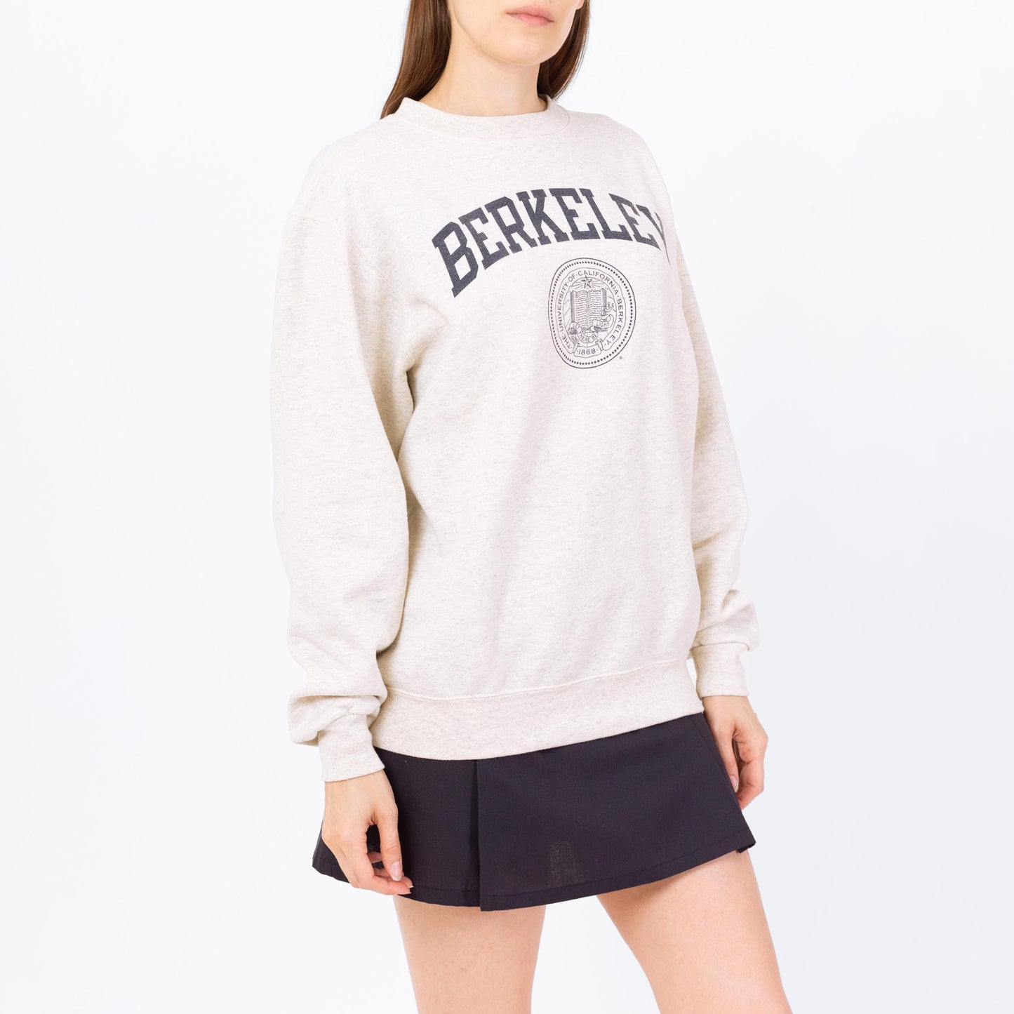 Vintage 90s UC Berkeley Champion Sweatshirt - Men's Medium, Women's Large | University Of California Collegiate Heather Grey Crew Neck