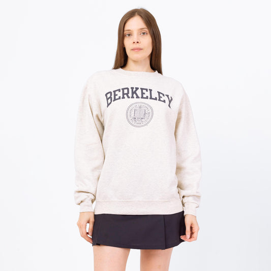 Vintage 90s UC Berkeley Champion Sweatshirt - Men's Medium, Women's Large | University Of California Collegiate Heather Grey Crew Neck
