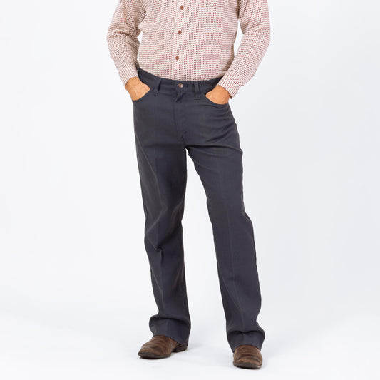 Vintage 70s Levi's Sta-Prest Dark Slate Blue Trousers - 34x32 | Retro Bootcut Straight Leg Polyester Pants