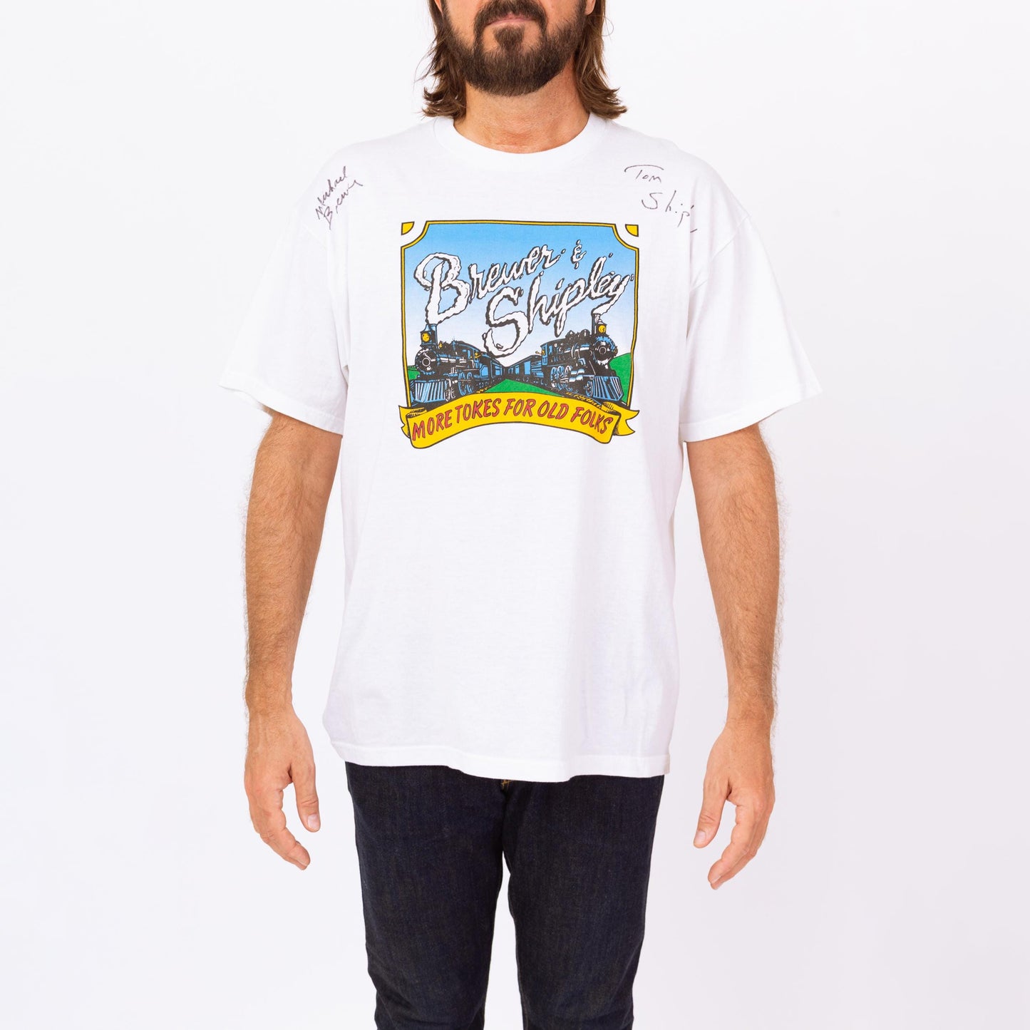 Vintage 90s Brewer & Shipley Autographed T Shirt - Extra Large | Signed Folk Rock Music Band Graphic Tee