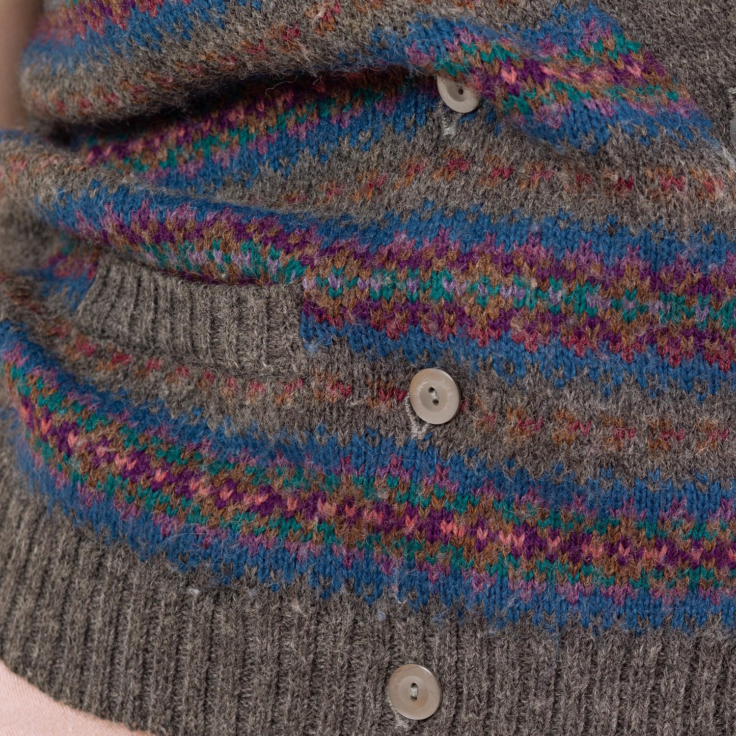 Vintage 80s Grey Striped Sweater Vest - Medium | Preppy Knit Vest, Dark Academia Sleeveless Cardigan, Cottagecore Sweater