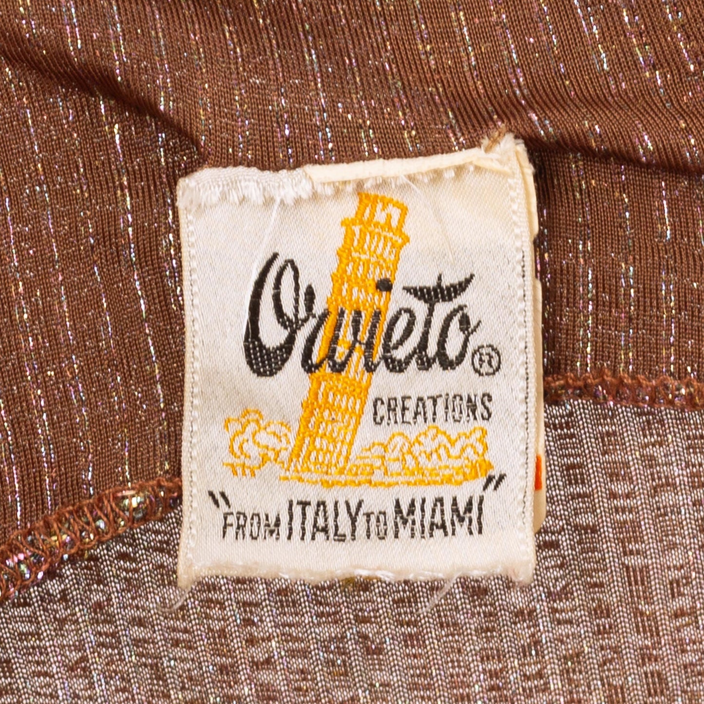 Vintage 70s Metallic Lurex Striped Disco Mini Dress - Petite Small | Orvieto Creations Studio 54 Copper Knit Sleeveless Party Dress