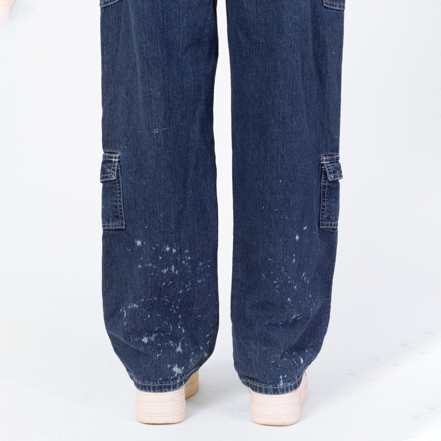 Vintage 90s Dark Wash Denim Cargo Overalls - Small | Women's Blue Jean Bib Overall Pants