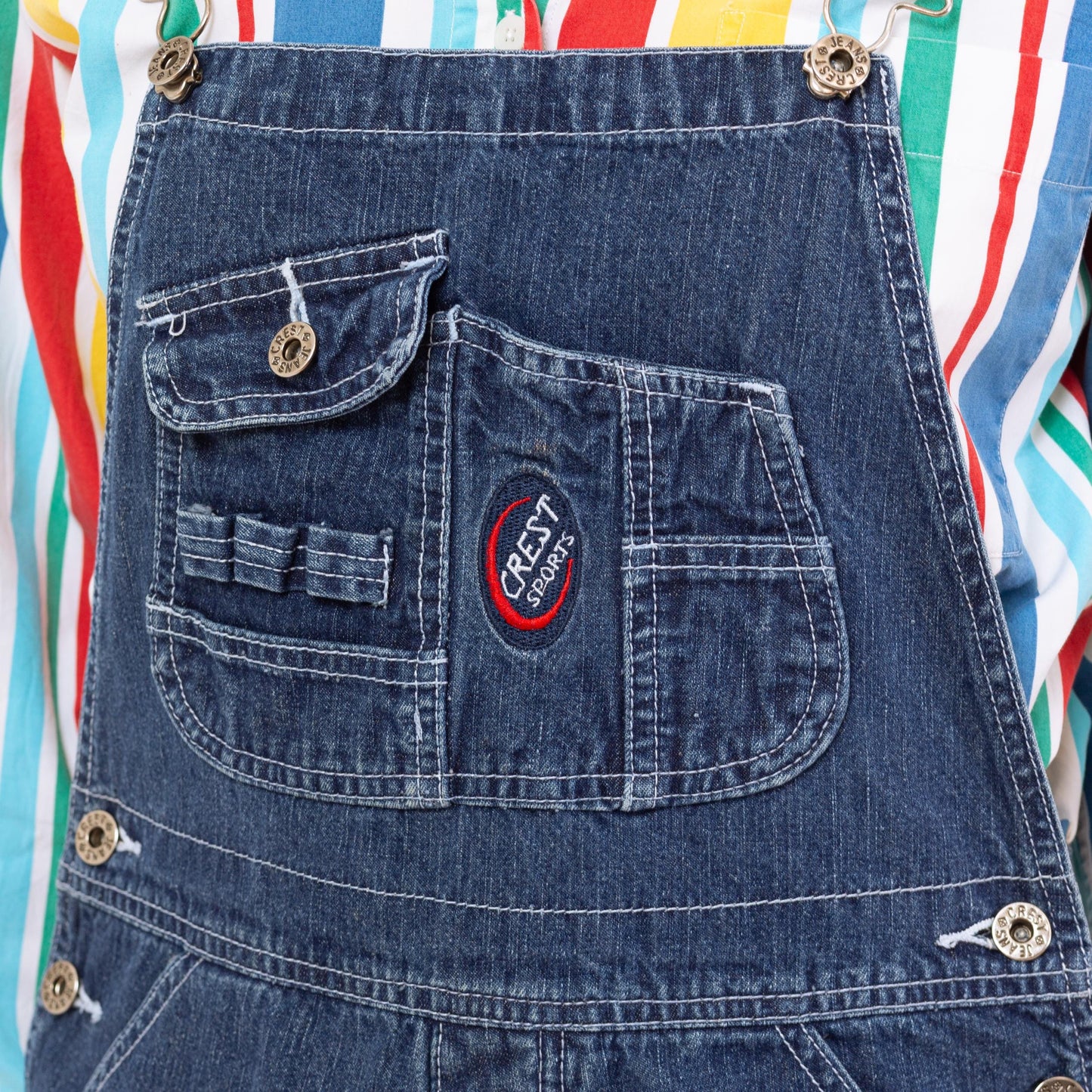 Vintage 90s Dark Wash Denim Cargo Overalls - Small | Women's Blue Jean Bib Overall Pants