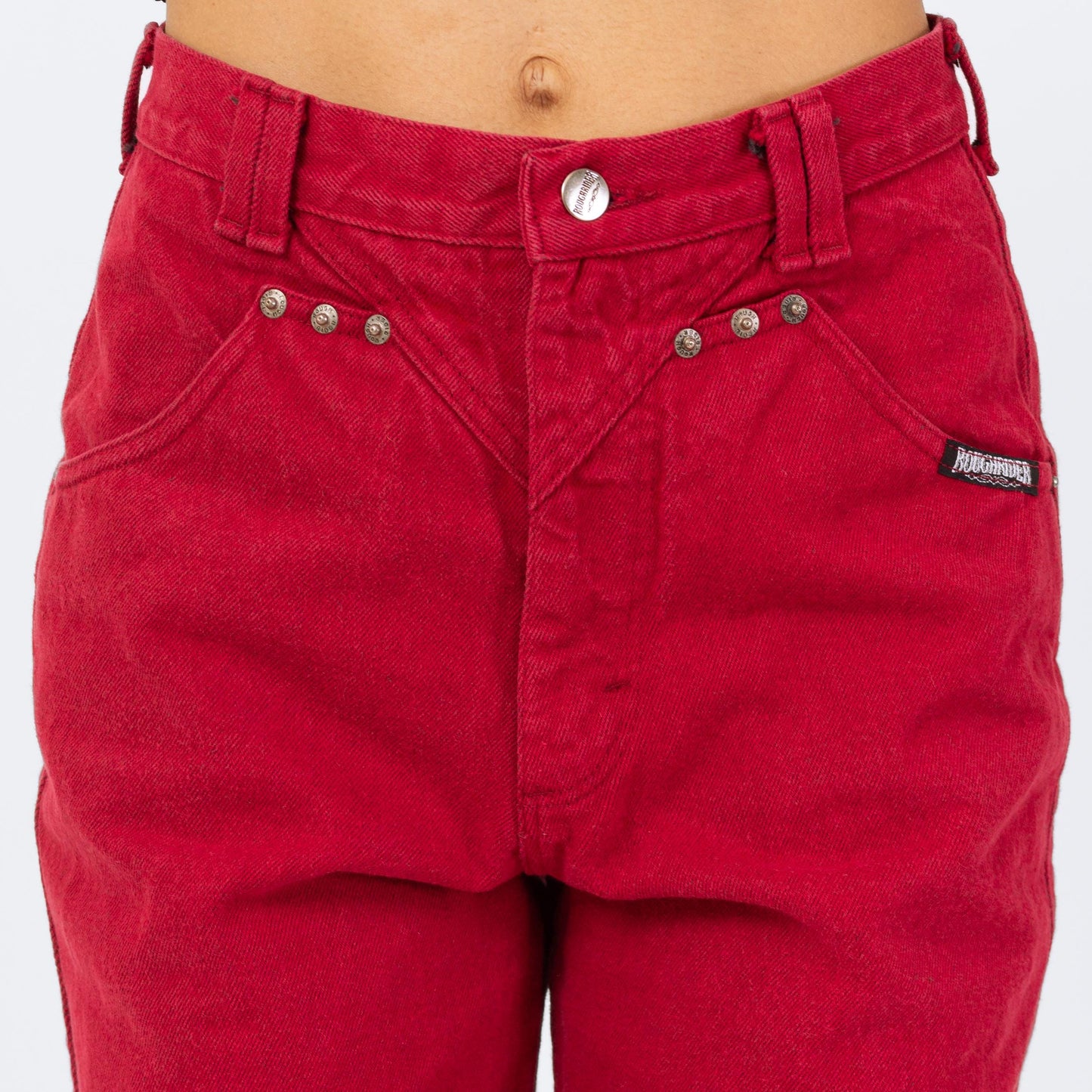 Vintage 90s Roughrider Red Western High Waisted Jeans - Medium Tall, 28" Waist | Circle T Long Inseam Denim Mom Jeans