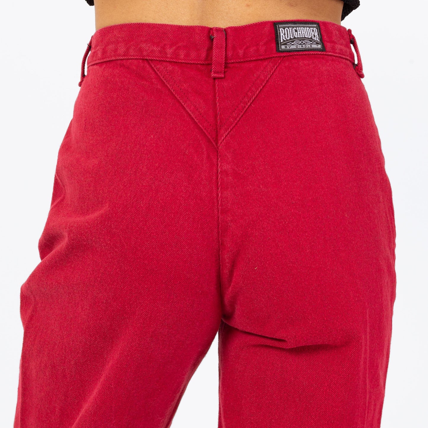 Vintage 90s Roughrider Red Western High Waisted Jeans - Medium Tall, 28" Waist | Circle T Long Inseam Denim Mom Jeans