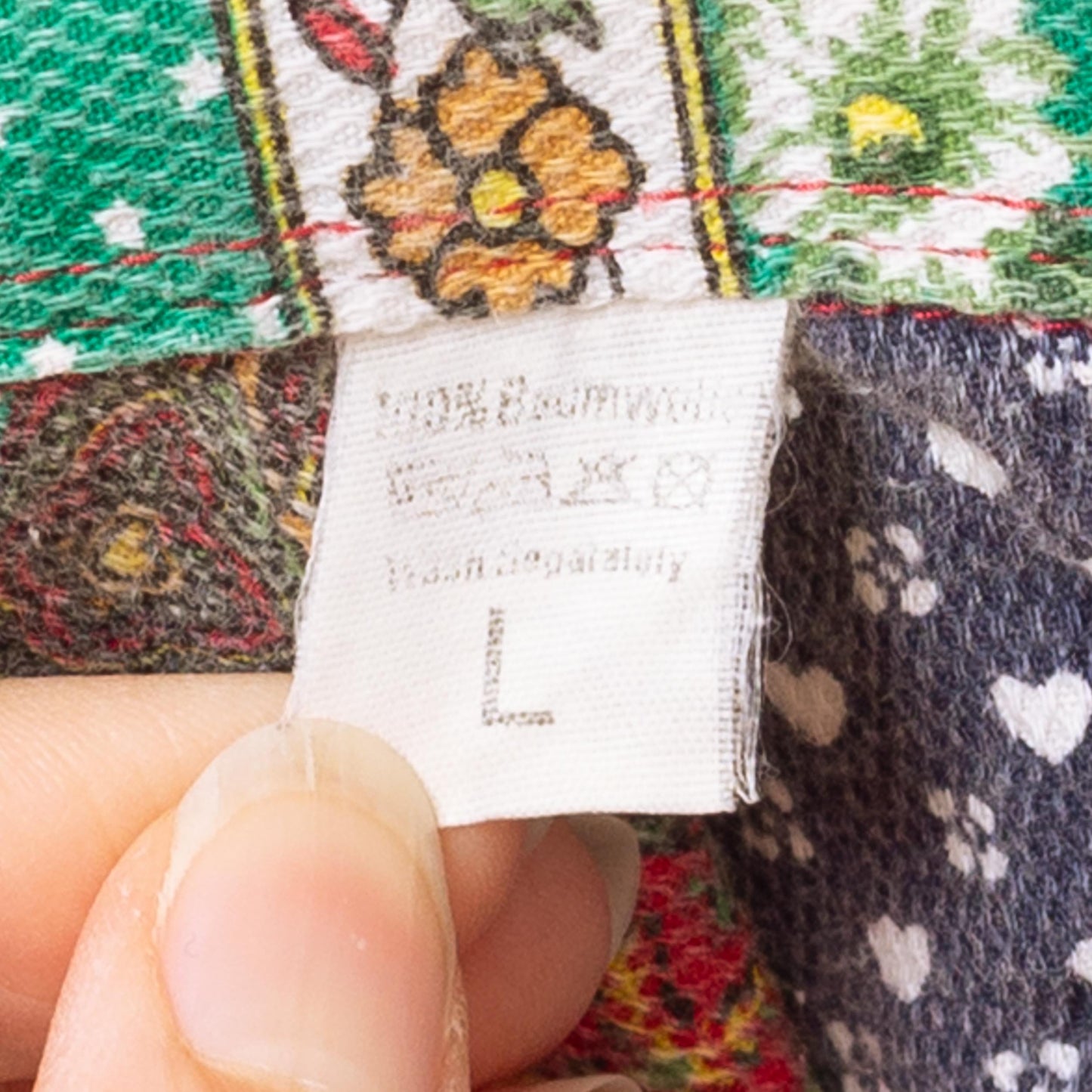 Vintage 90s Heart & Floral Patchwork Print Button Up Shirt - Men's Large, Women's XL | Retro Kitsch Short Sleeve Collared Bandana Top