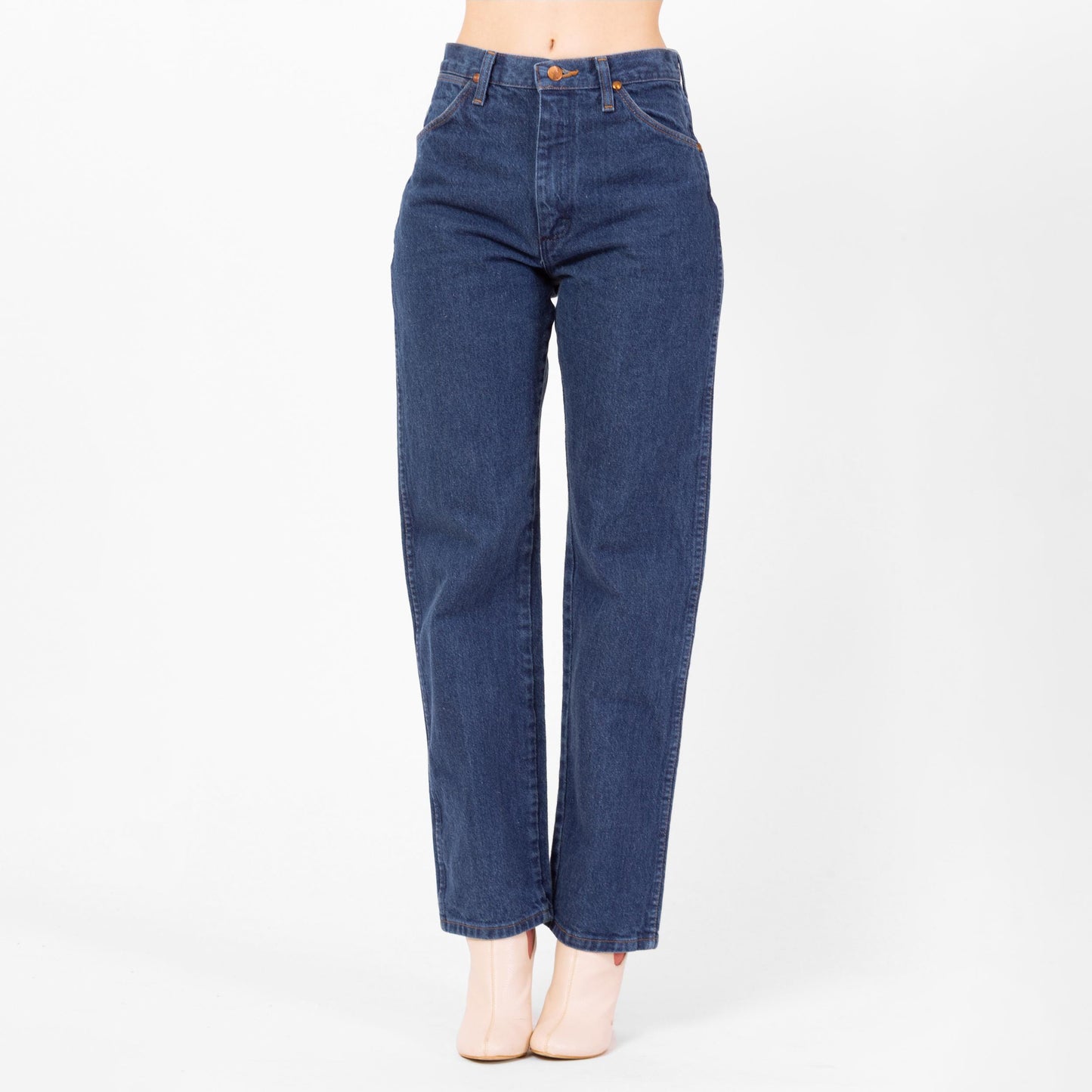 Vintage 90s Wrangler High Waisted Dark Wash Jeans - Small, 27" Waist | Vintage Denim Straight Leg Western Jeans