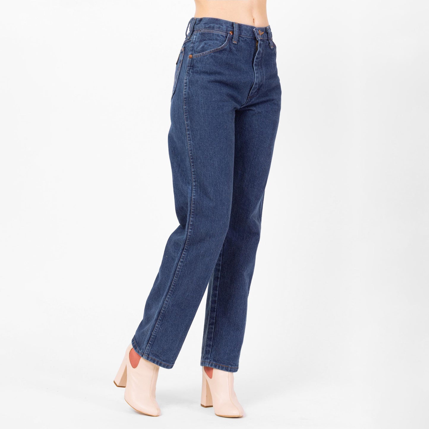Vintage 90s Wrangler High Waisted Dark Wash Jeans - Small, 27" Waist | Vintage Denim Straight Leg Western Jeans