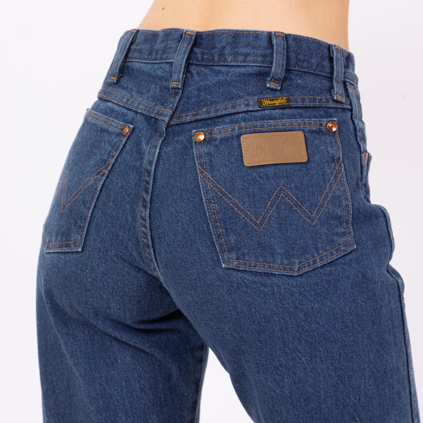 Vintage 90s Wrangler High Waisted Dark Wash Jeans - Small, 27" Waist | Vintage Denim Straight Leg Western Jeans