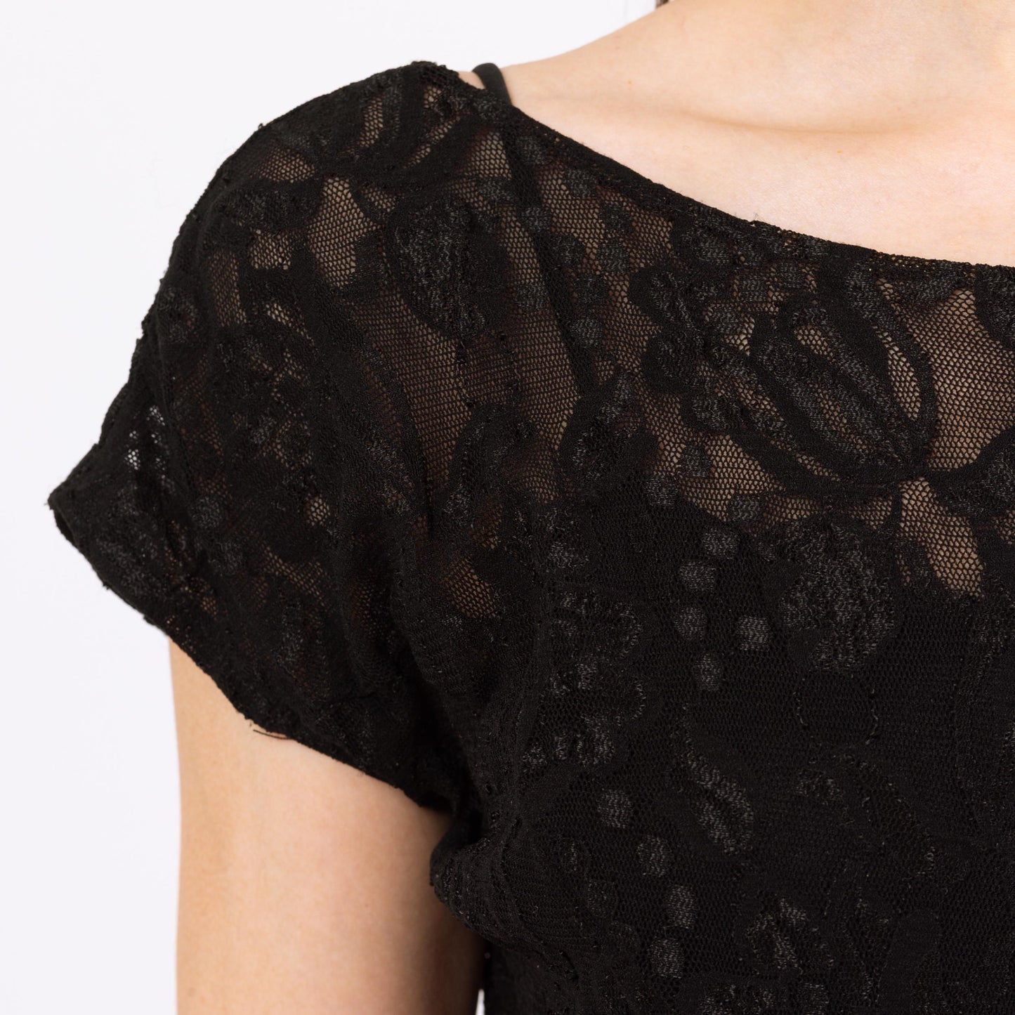 Vintage 90s Black Lace Low Back Rosette Midi Dress - Small | A Line Party Dress, Gothic Wedding Guest Dress