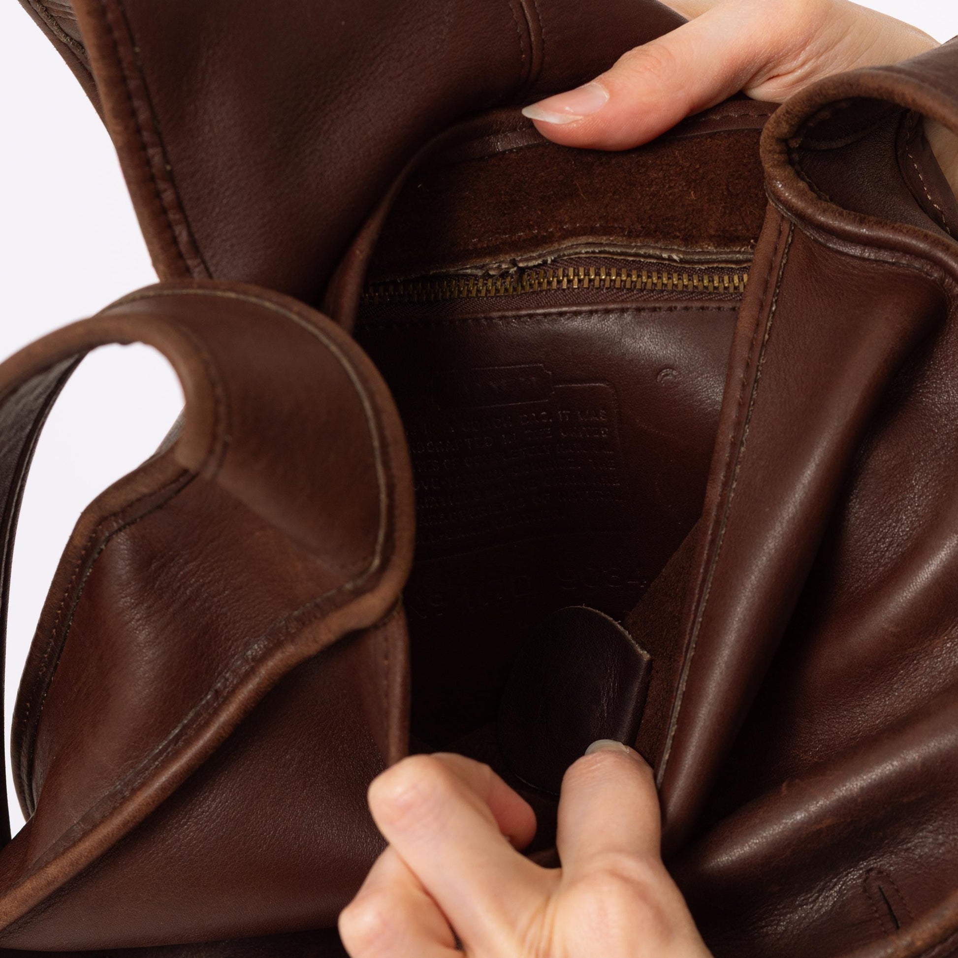 Vintage 90s Coach Ergo Brown Leather Flap Bag | Authentic Designer Purse Style 9034, Classic Luxury, Minimalist Crossbody Shoulder Bag