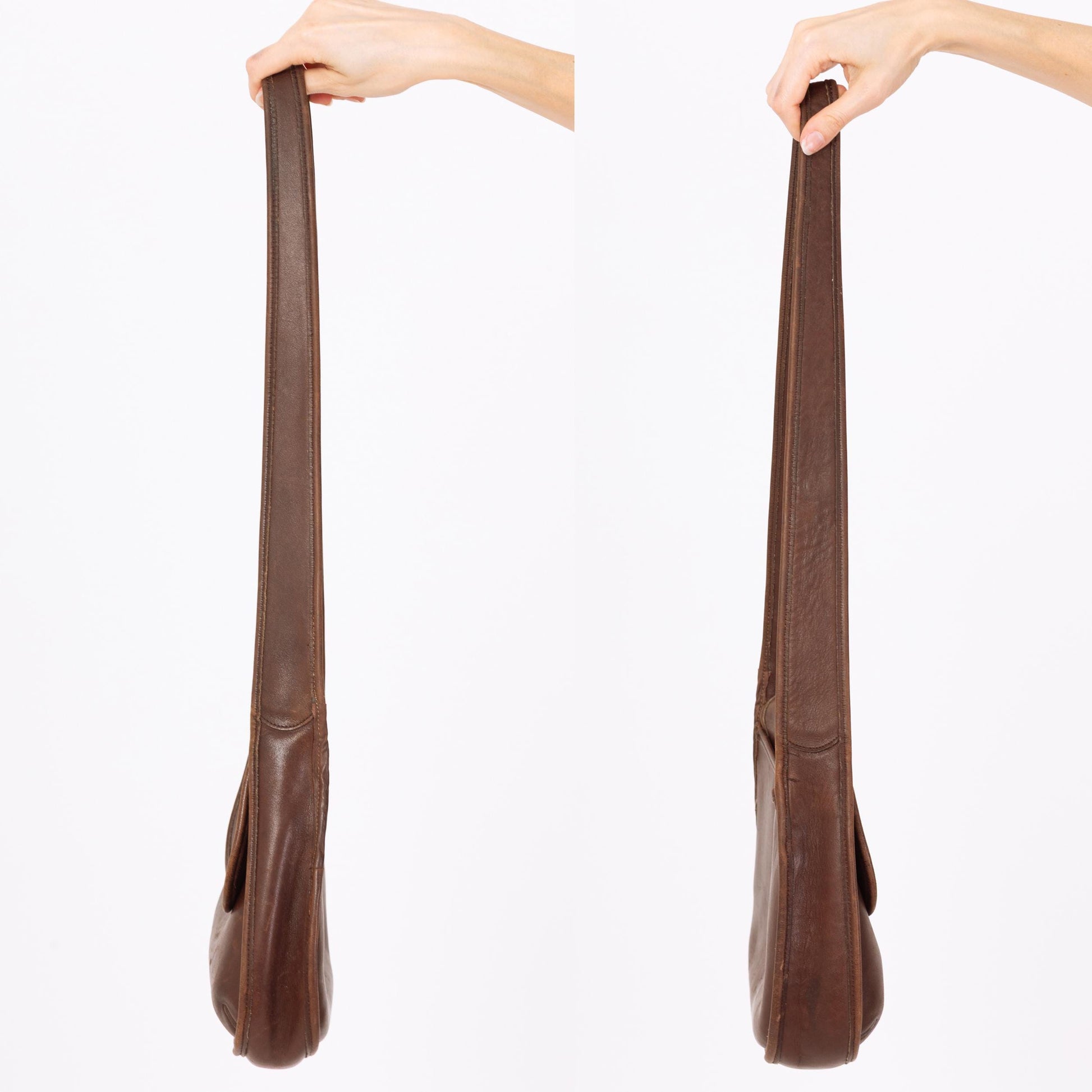 Vintage 90s Coach Ergo Brown Leather Flap Bag | Authentic Designer Purse Style 9034, Classic Luxury, Minimalist Crossbody Shoulder Bag