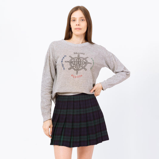 Vintage 60s Boston City Of Champions Sports Team Sweatshirt - Men's Small, Women's Medium | Red Sox Bruins Celtics Patriots Gray Crewneck