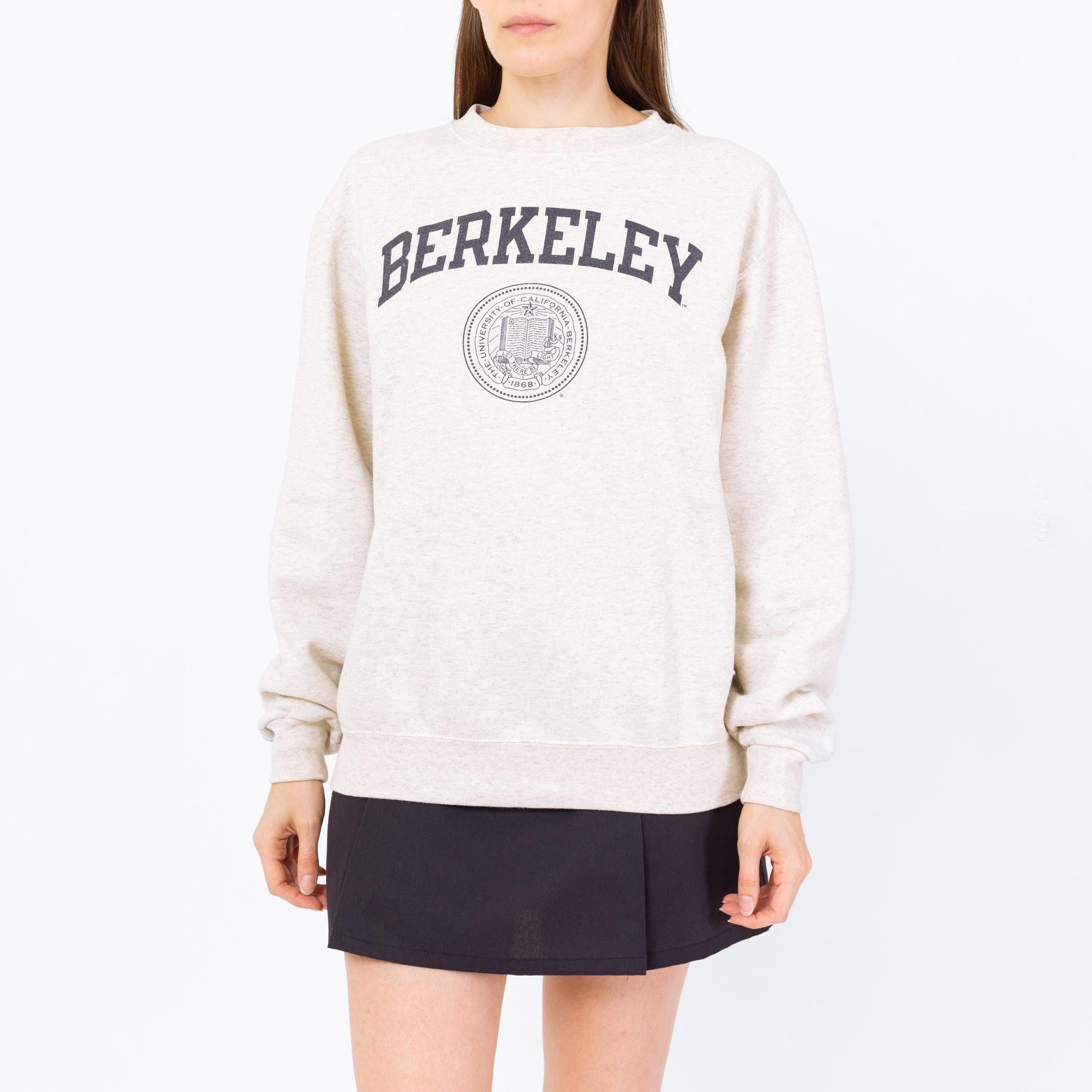 Vintage 90s UC Berkeley Champion Sweatshirt - Men's Medium, Women's Large | University Of California Collegiate Heather Grey Crew Neck