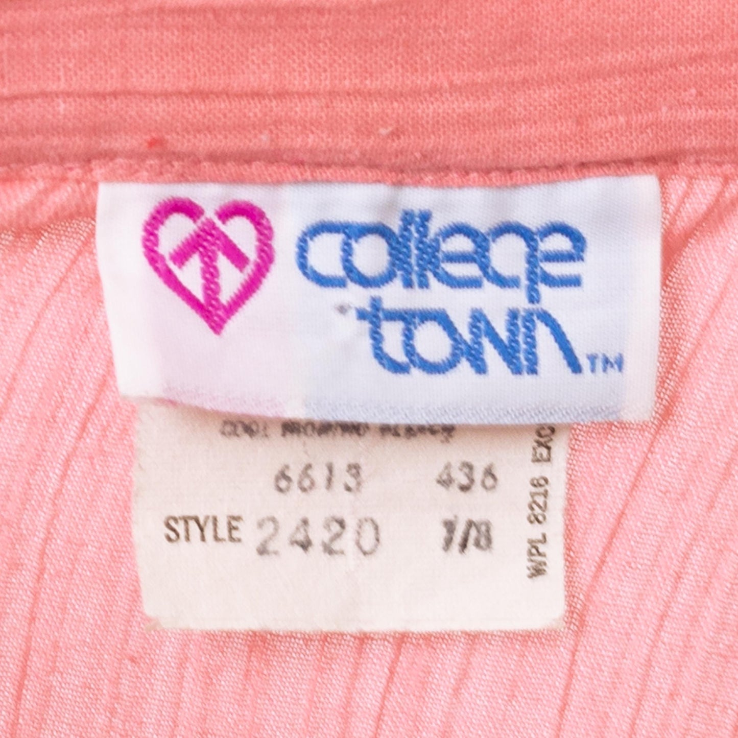 Vintage 70s Blush Pink Peter Pan Collar Blouse - Small | Retro Long Sleeve Button Up Top