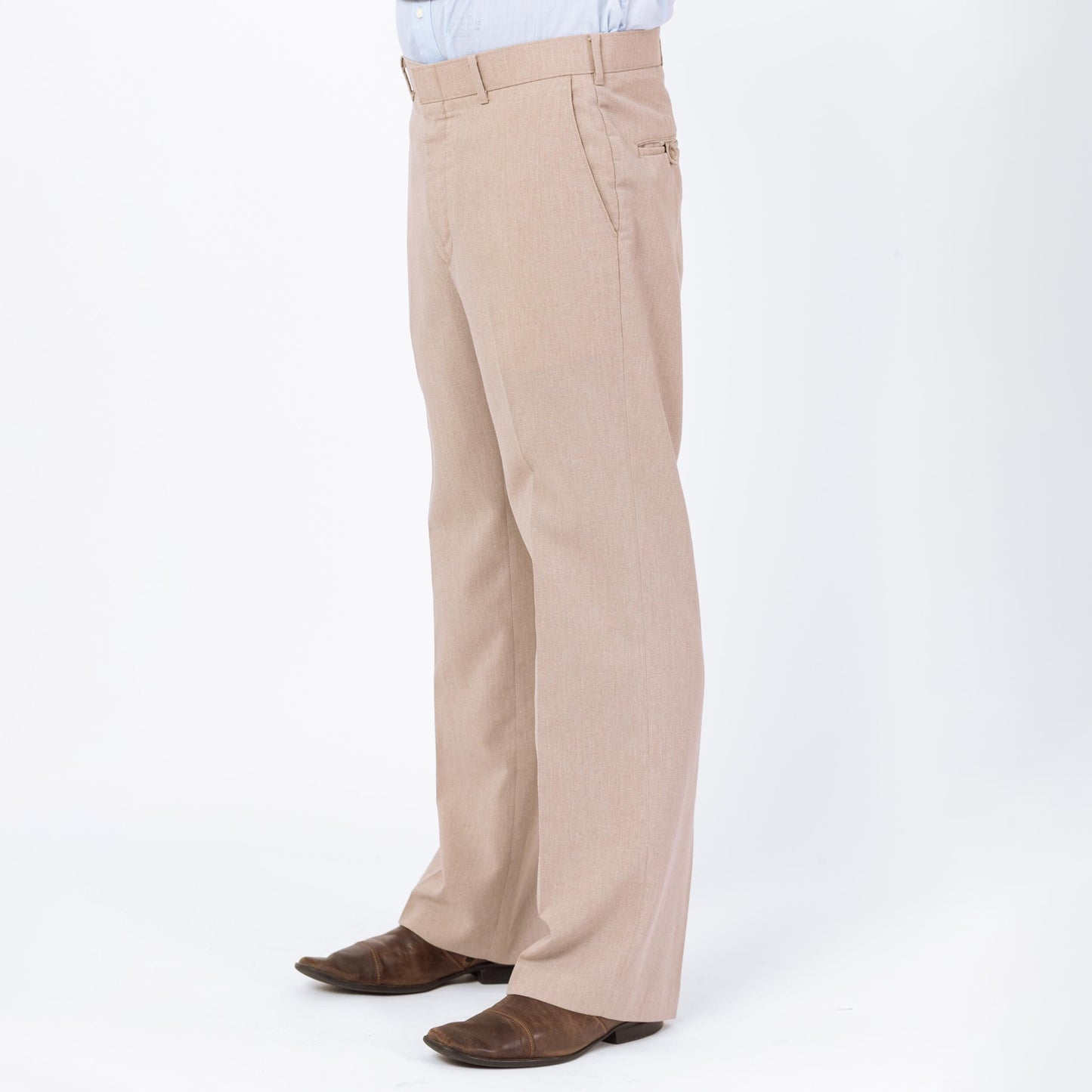 Vintage 70s Levi's Action Slacks - 34x31 | Minimalist Taupe Trousers Bootcut Leg Dress Pants
