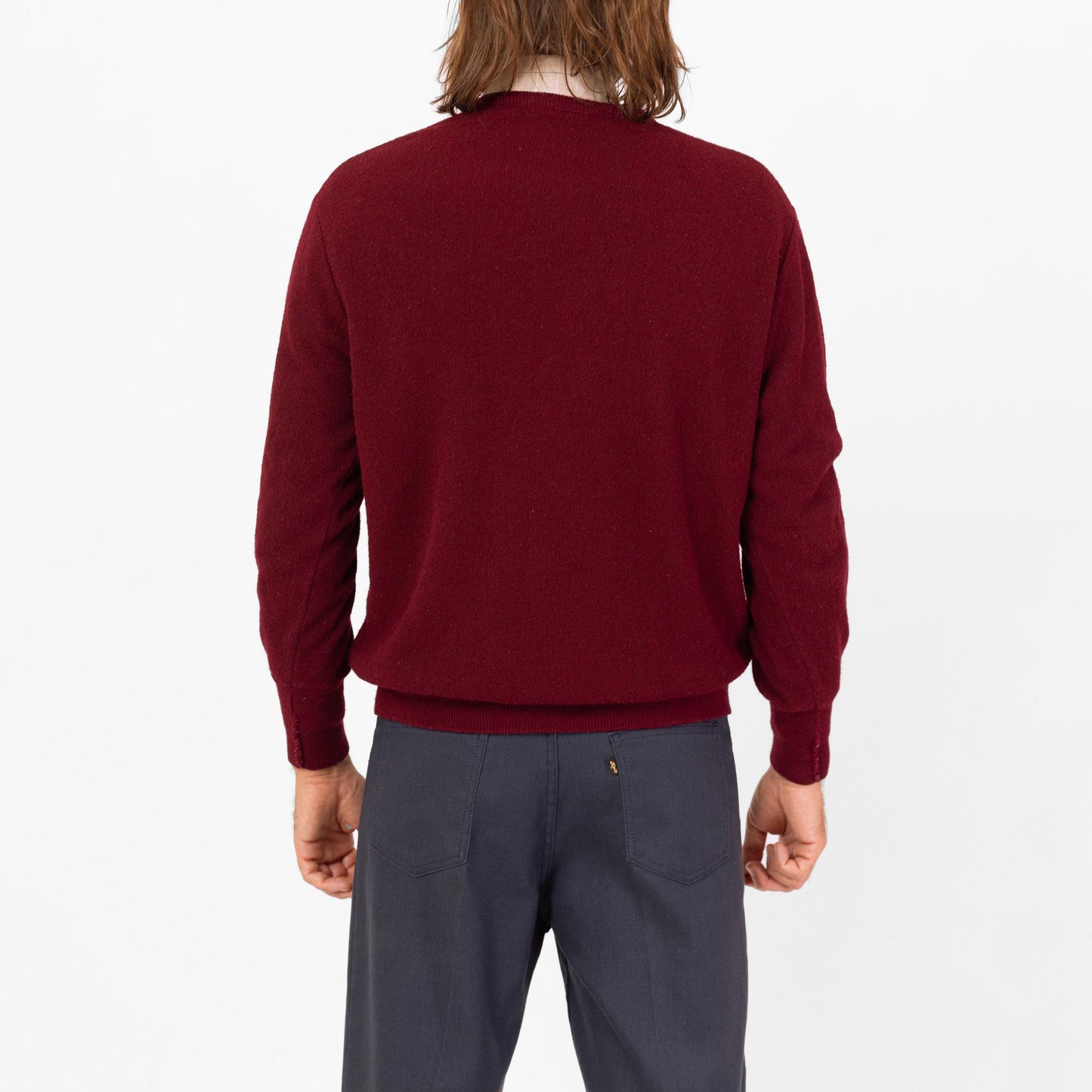 Vintage 80s Izod Lacoste Wine Red V Neck Sweater - Large | Preppy Burgundy Pullover Jumper