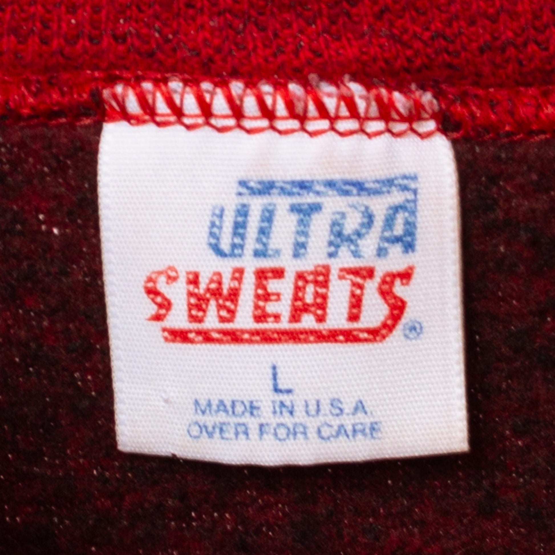 Vintage 90s Gold's Gym Crew Neck Sweatshirt - Medium | Red Weight Lifting Graphic Raglan Sleeve Pullover