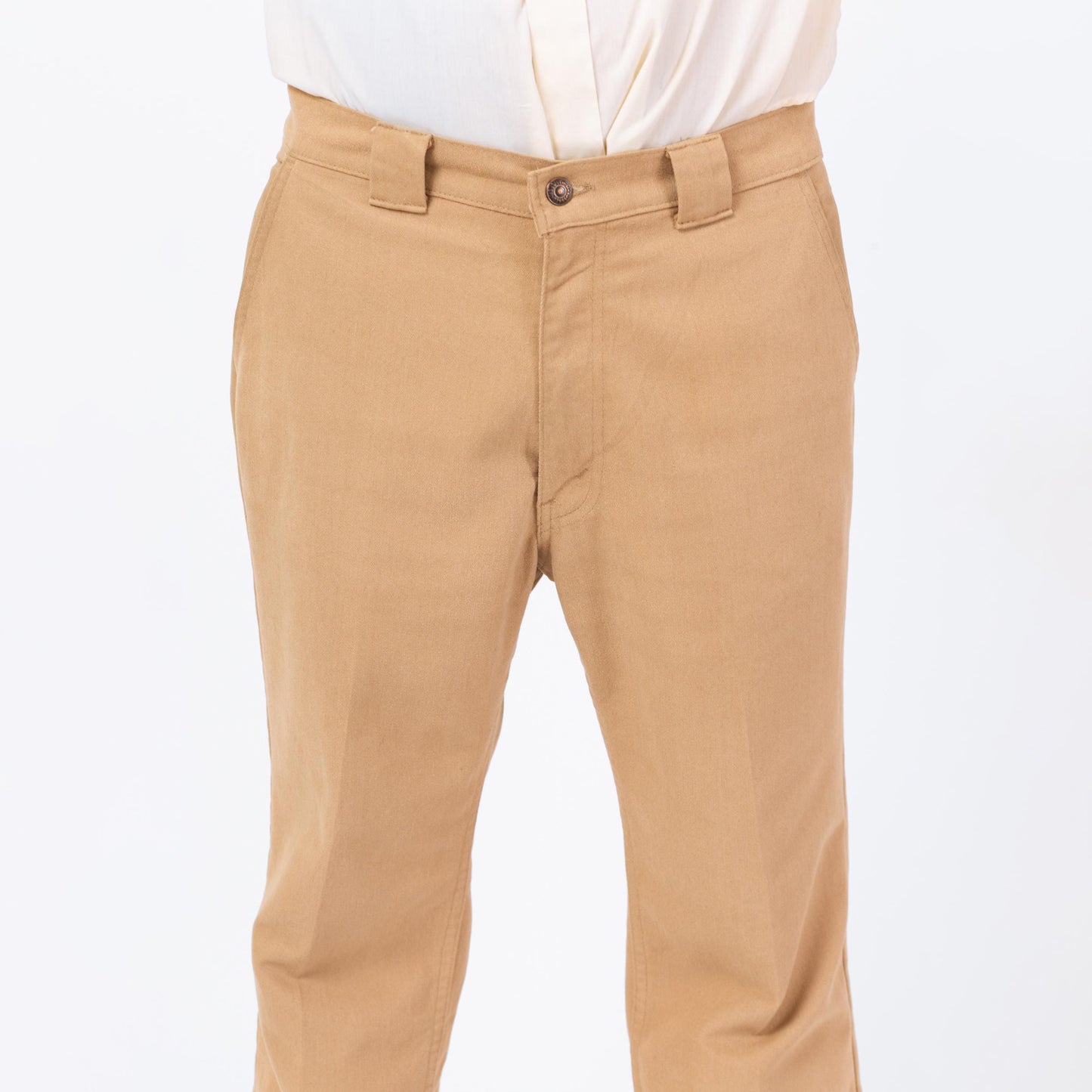 Vintage 70s Levi's Tan Bootcut Pants - 34x31 | Retro Khaki Cargo Pocket Trousers