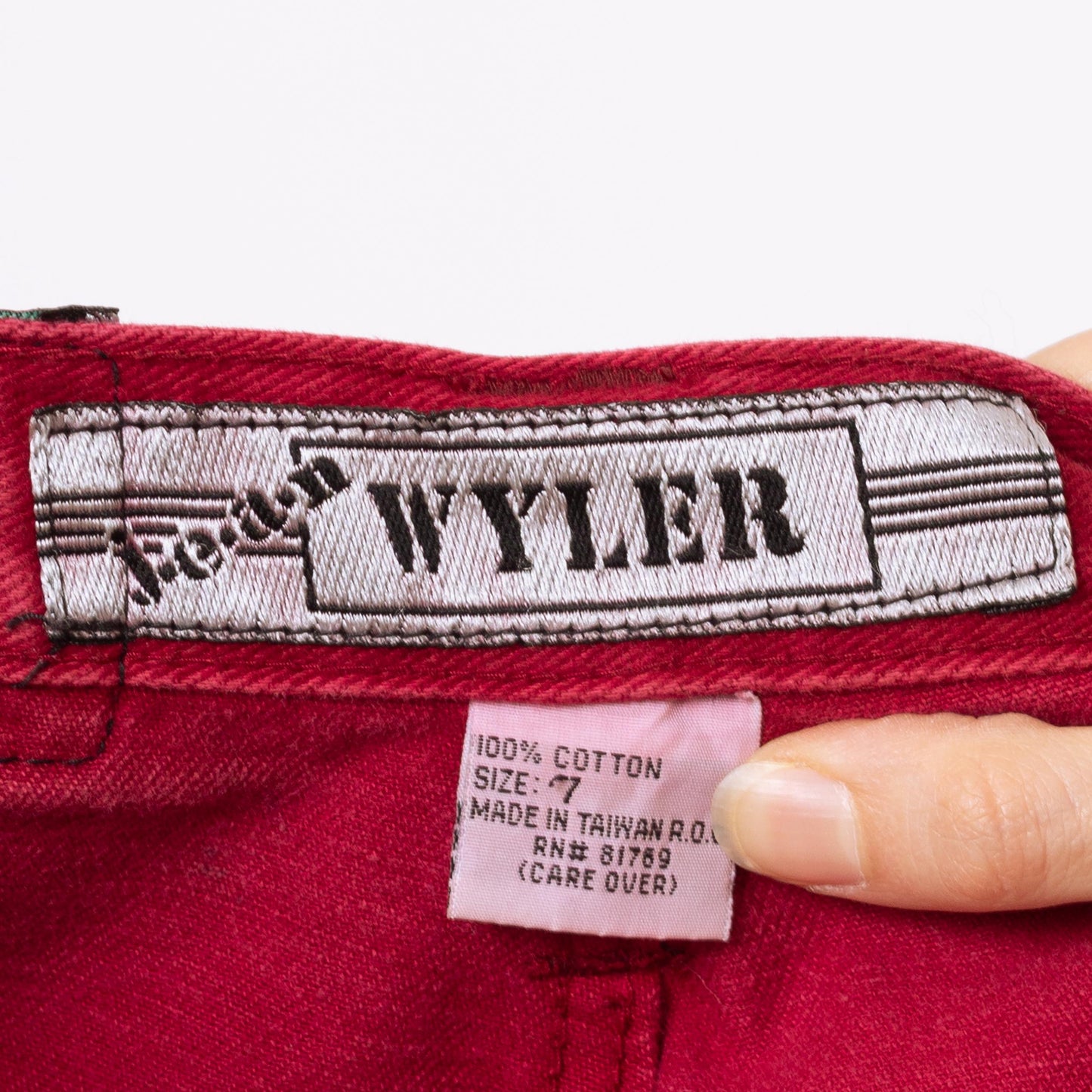 Vintage 90s Raspberry Red Exposed Button Fly Jeans - Extra Small, 25" Waist | High Waisted Denim Short Inseam Ankle Jeans