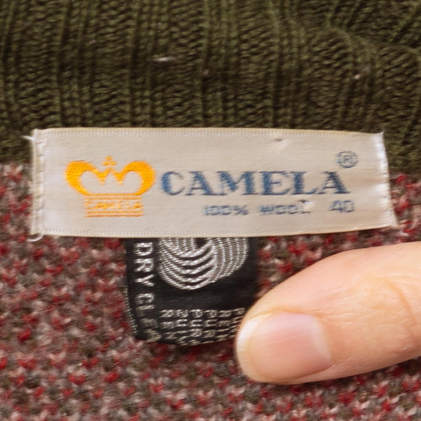Vintage 80s Floral Olive Green Wool Knit Cardigan - Large | Boho Button Up Cropped Sweater