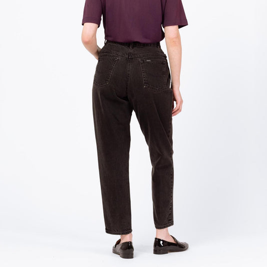 Vintage 80s Black Chic High Waisted Jeans - Medium, 28" Waist | Denim Tapered Leg Mom Jeans