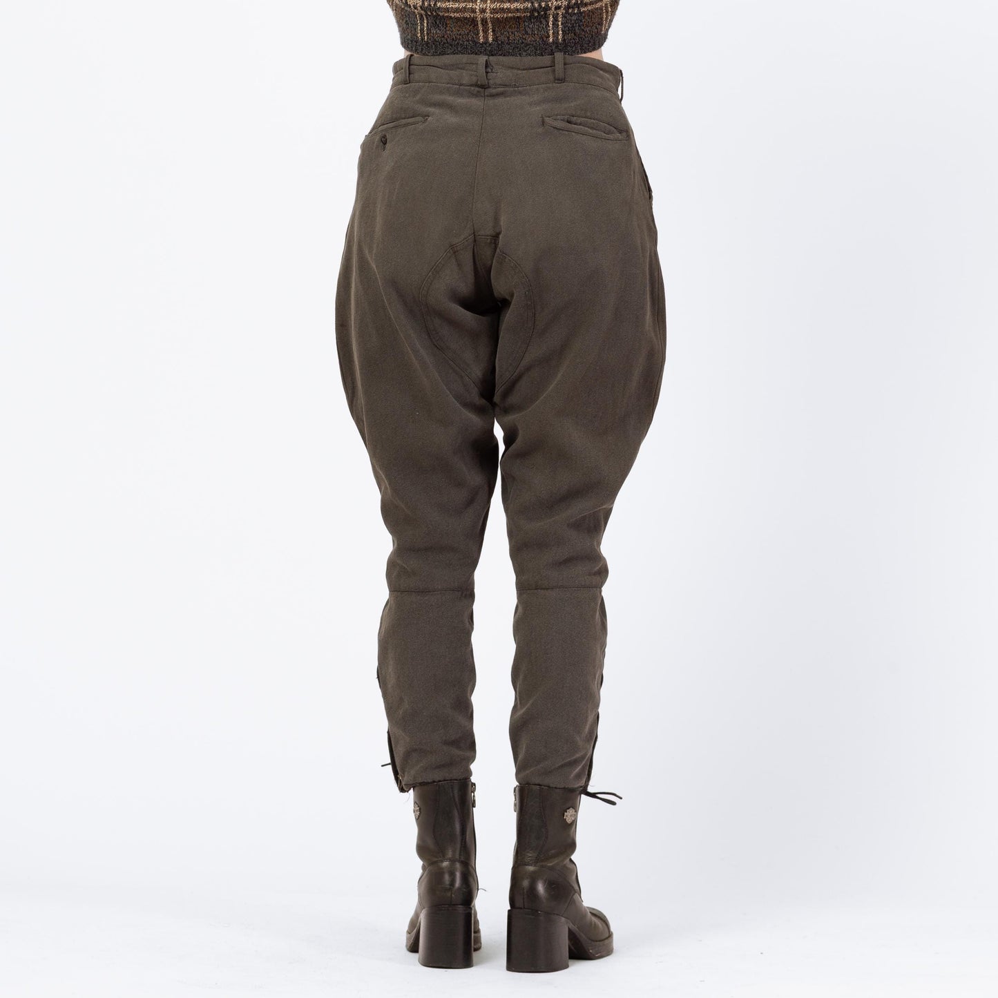 Vintage 1940s Grey Jodphurs Riding Pants - 30x27 | 40s 50s High Waisted Equestrian Pants Military Breeches