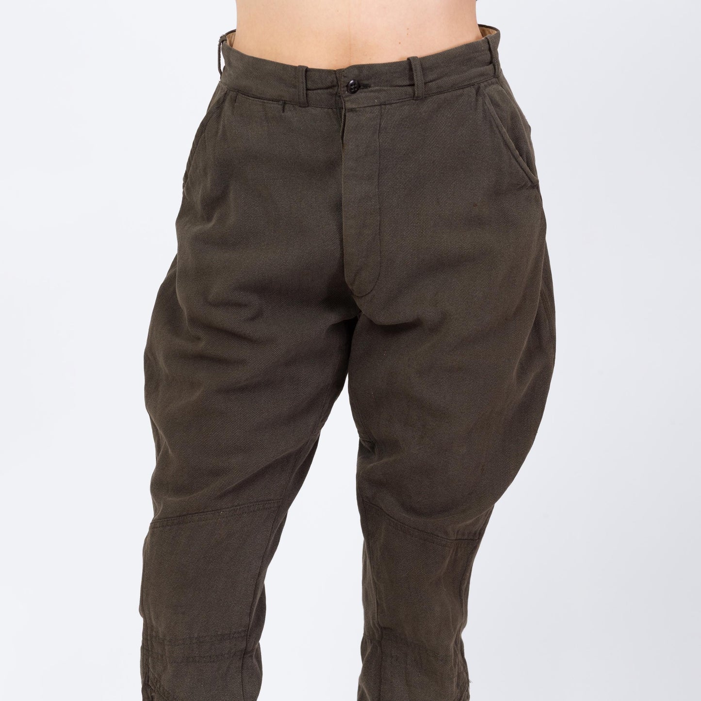 Vintage 1940s Grey Jodphurs Riding Pants - 30x27 | 40s 50s High Waisted Equestrian Pants Military Breeches