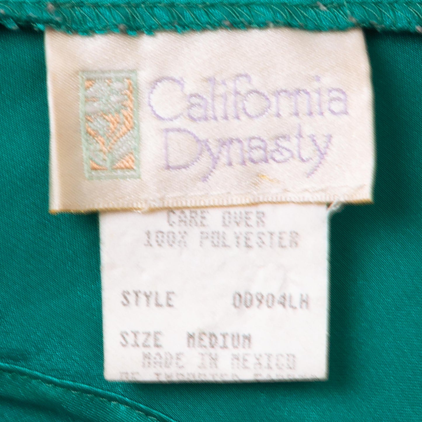 Vintage 80s Teal Satin Slip Dress - Medium | Low Back Lingerie Midi Chemise Nightie