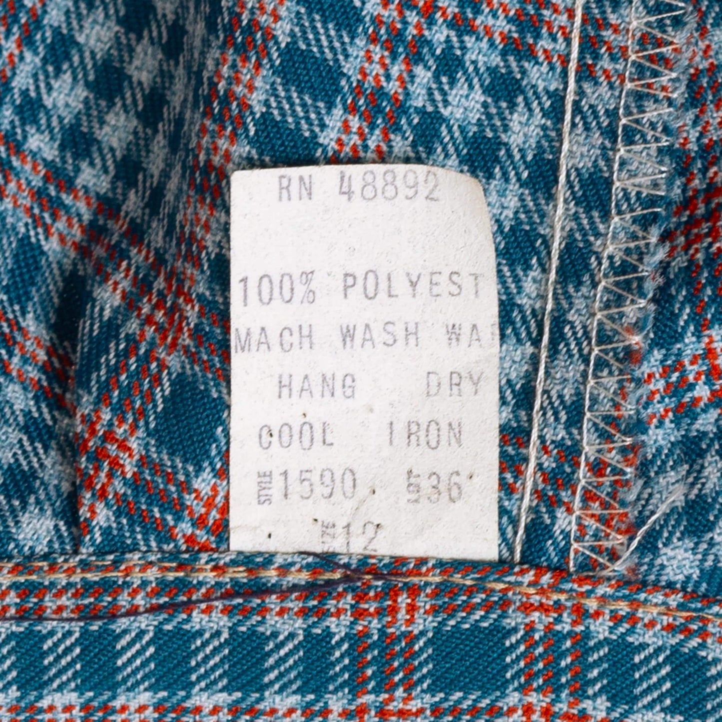 Vintage 70s Blue Plaid Maxi Skirt - Small, 26" Waist