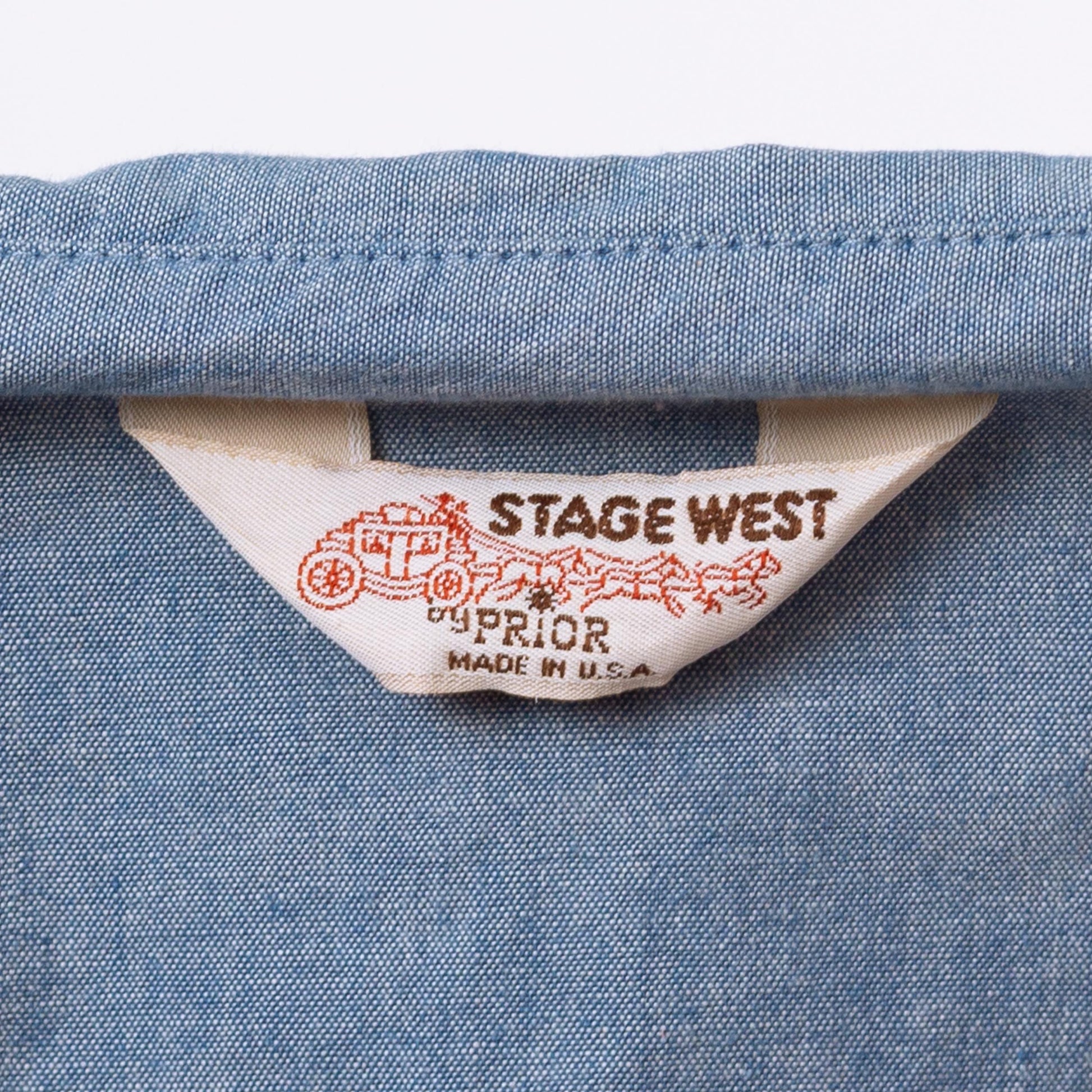 Vintage 70s Chambray Lace Yoke Western Shirt - Medium | Boho Collared Button Up Prairie Top