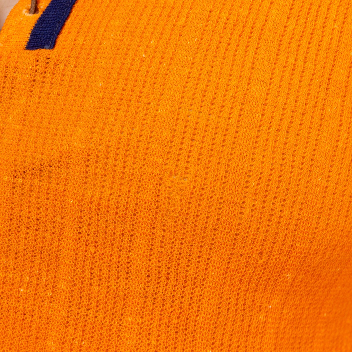 Vintage 60s 70s Orange Knit Lace Up Crop Top - Medium | Boho Short Sleeve Cropped Hippie Shirt