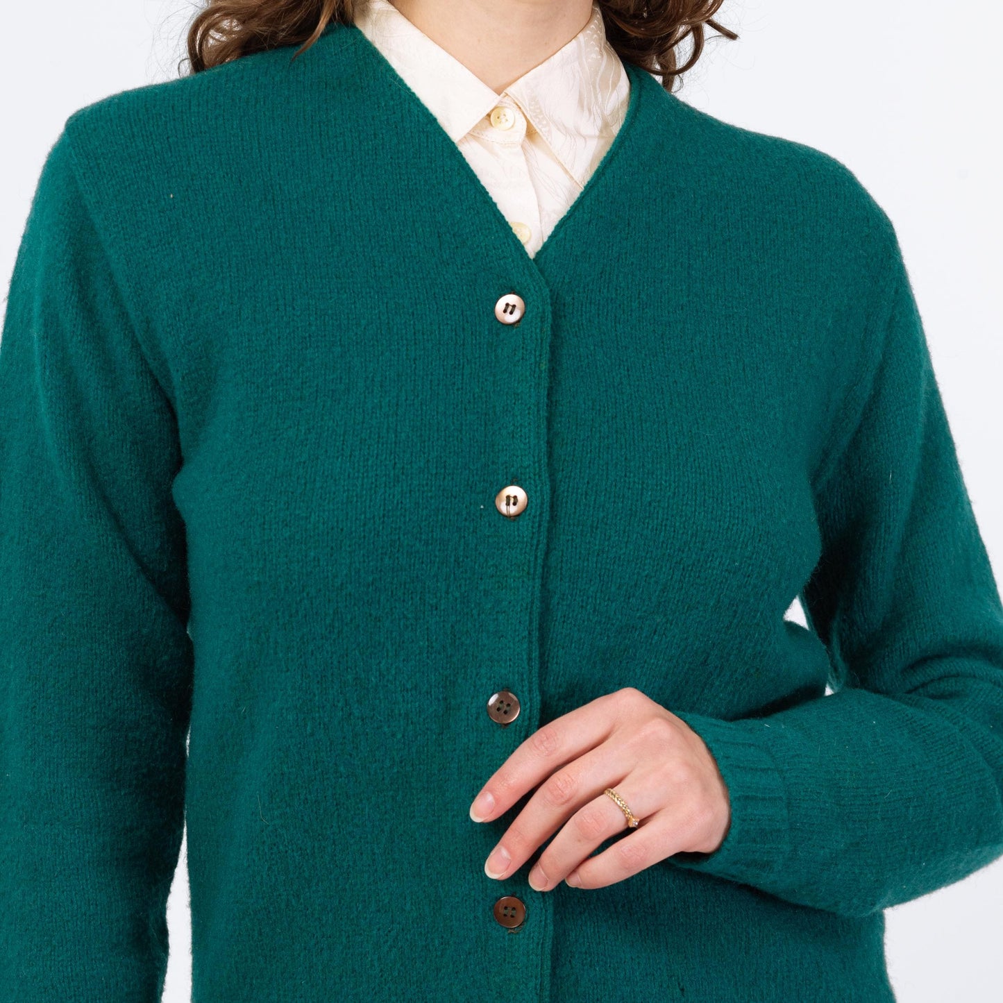 Vintage 60s Jantzen Teal Green Cardigan - Medium