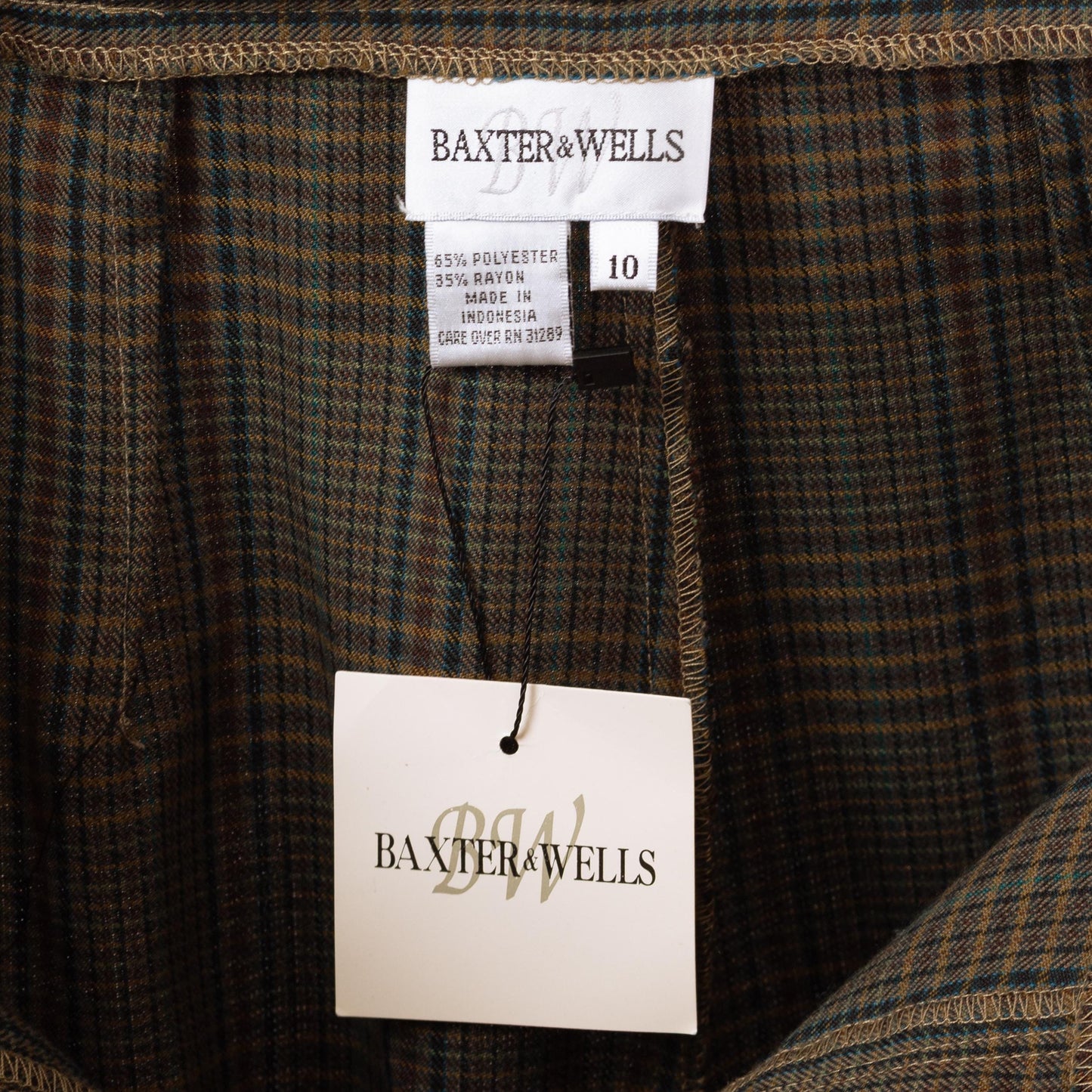 Vintage 90s Olive Green Plaid Trouser Shorts - Medium, 28"-29" Waist